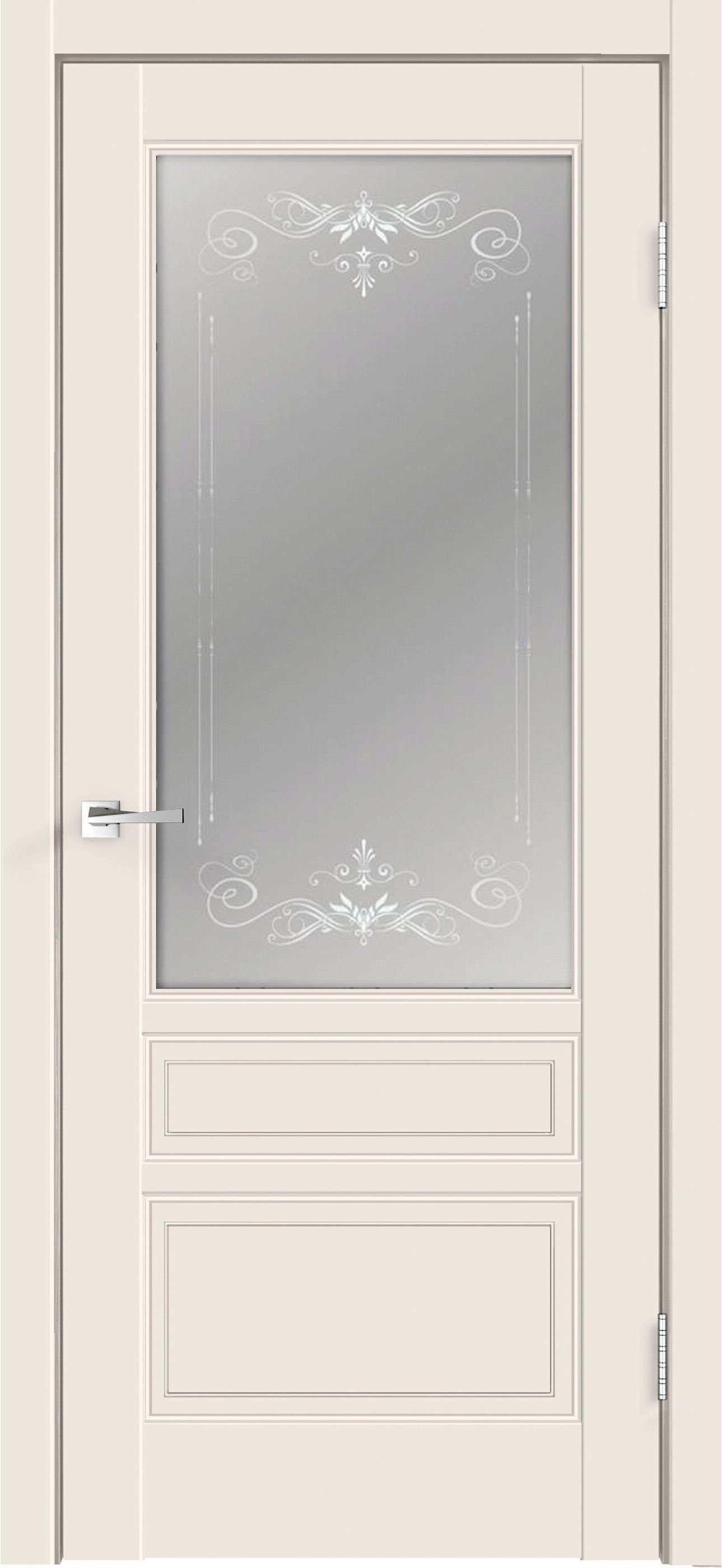 Изображение товара Межкомнатная остекленная дверь Аляска эмаль Слоновая кость 70х200 см