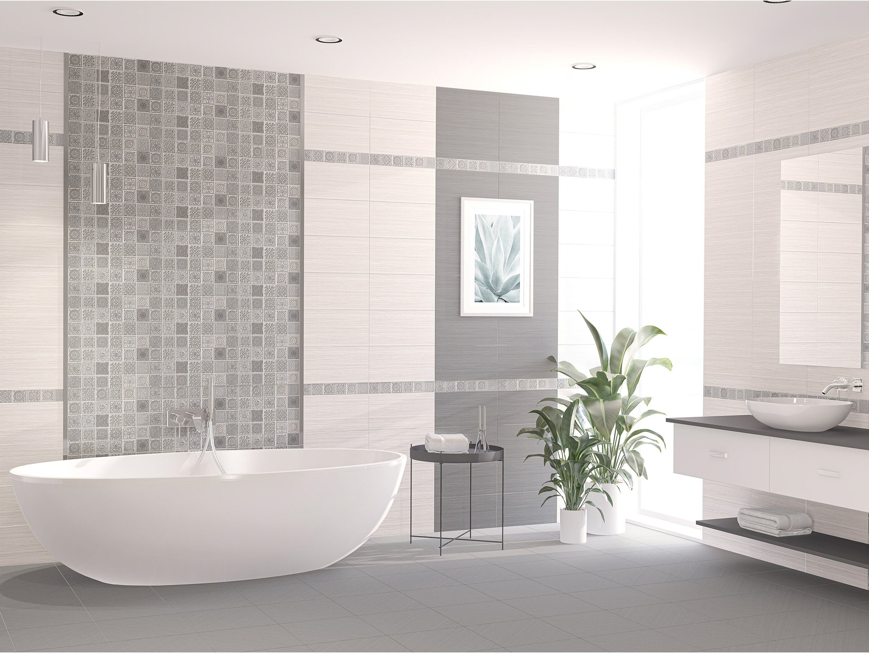 Распродажа остатков Azori Бордюр Azori Grazia grey 6,2X40,5 см 1 шт.