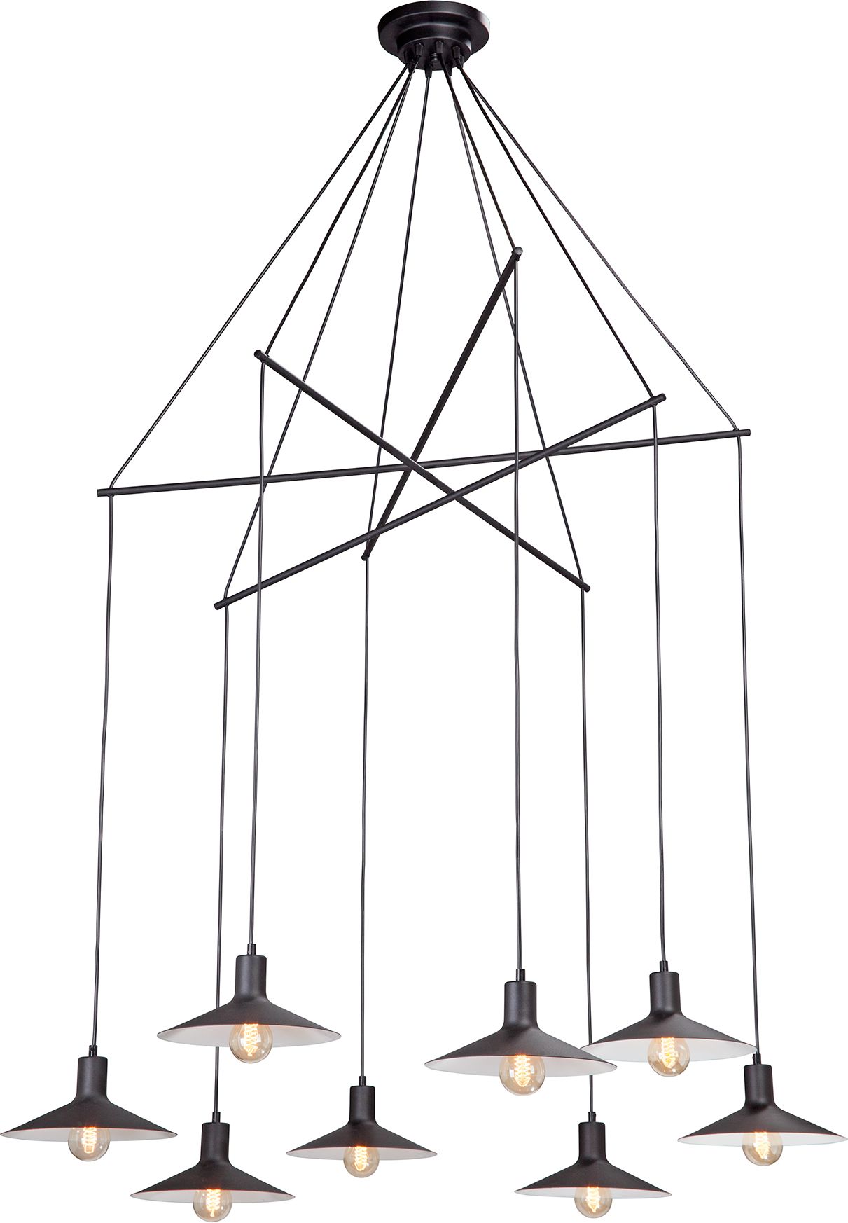 Изображение товара Подвесная люстра Vitaluce V4825-1/8S черная 8ХE27Х40Вт стиль Лофт