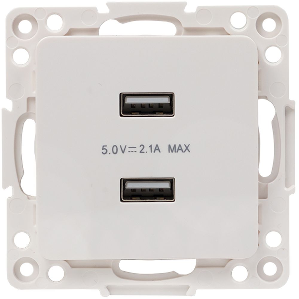 Изображение товара Розетка USB 2 поста EKF Стокгольм/PROxima белая для домашнего и офисного использования