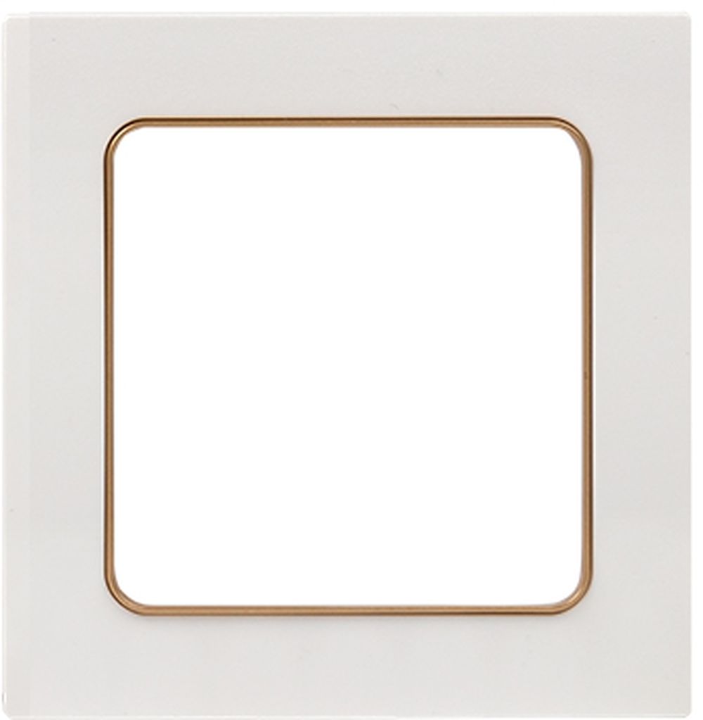 Изображение товара Рамка 1 пост EKF Стокгольм/PROxima белая с линией цвета шампань