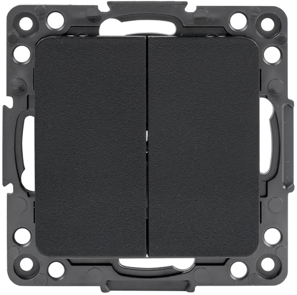 Изображение товара Выключатель 2-клавишный EKF Стокгольм/PROxima черный