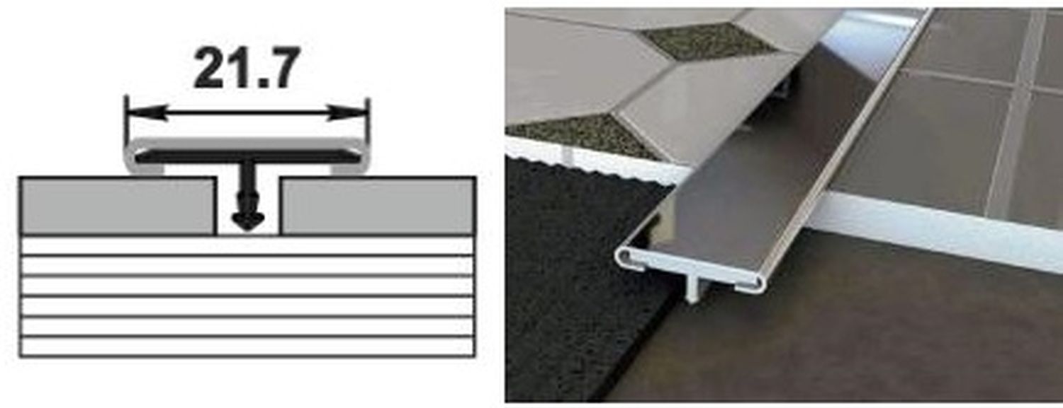 Изображение товара Профиль стыковочный стальный ЛУКА 2700x21,7 мм для соединения и зонирования