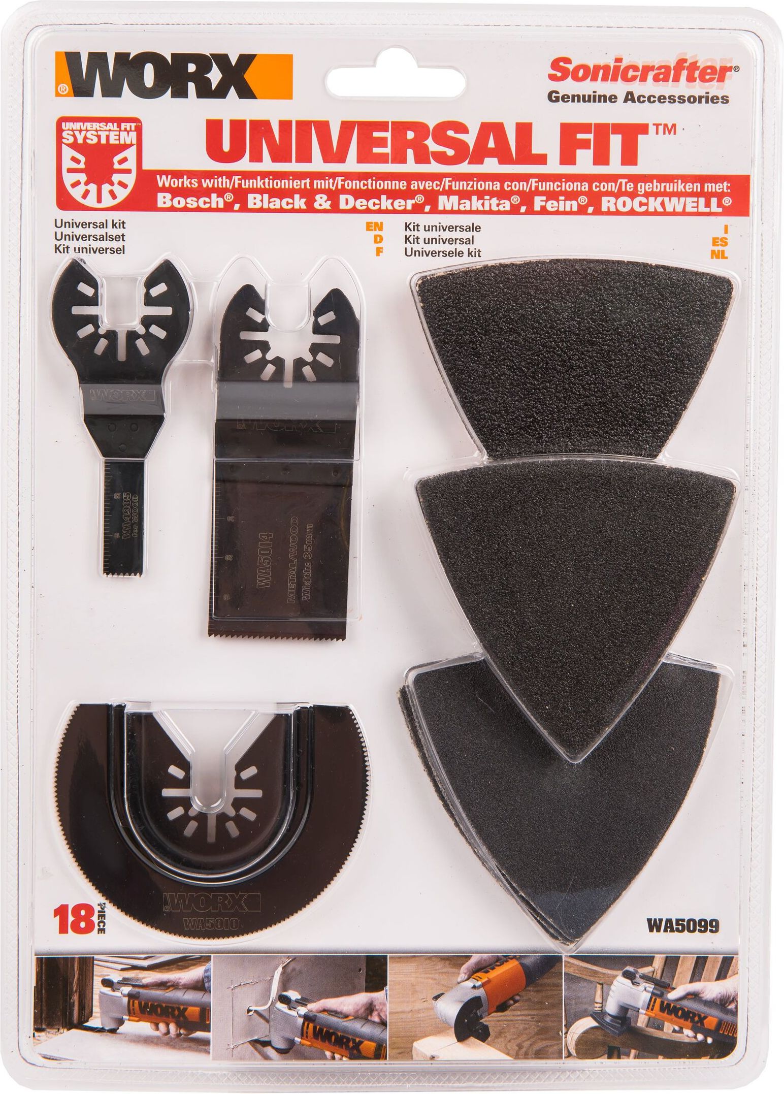 Изображение товара Набор для обработки WORX WA5099 18 шт совместимый с вибрационной шлифмашиной