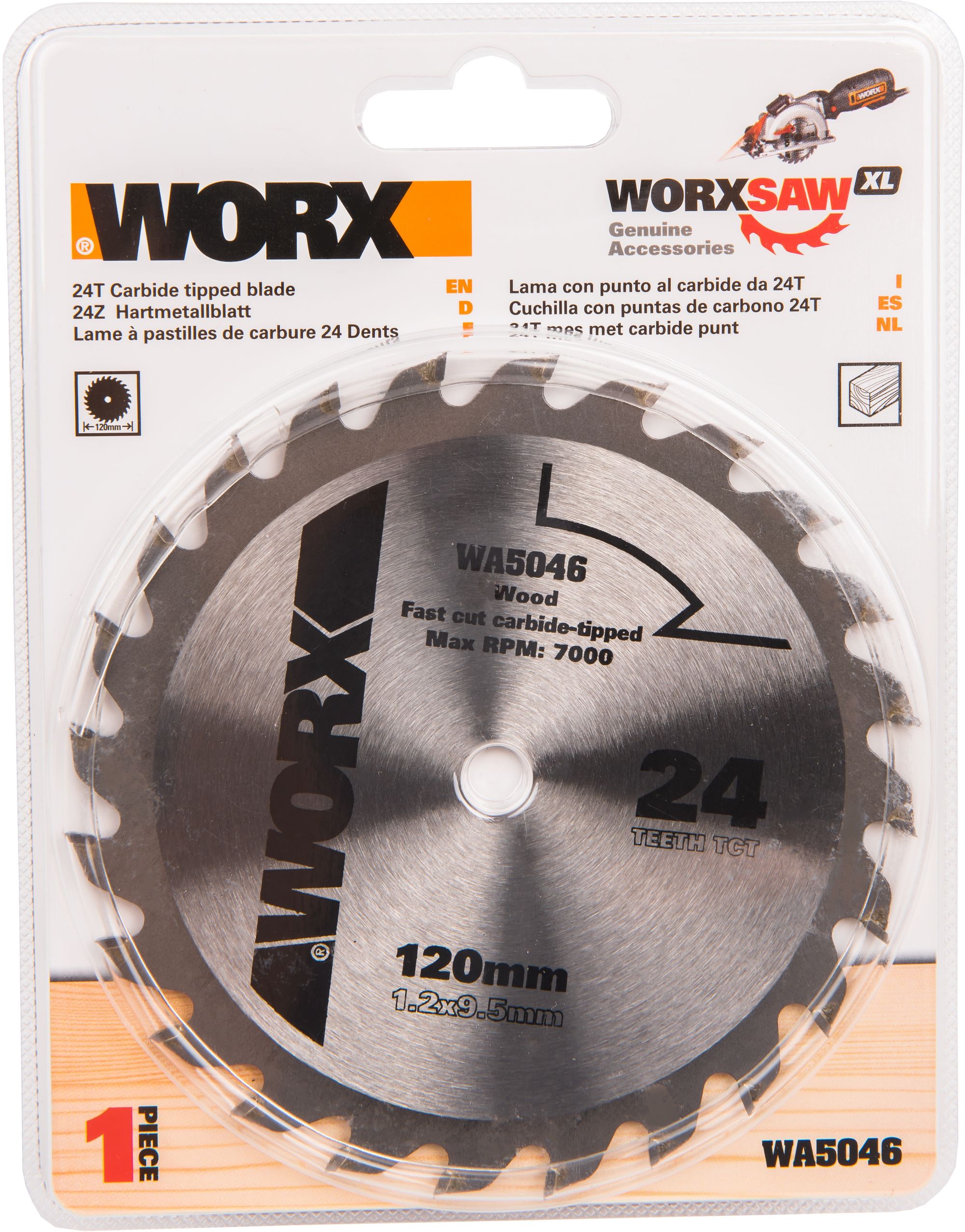Изображение товара Пильный диск твердосплавный WORX WA5046 24T TCT для циркулярных пил
