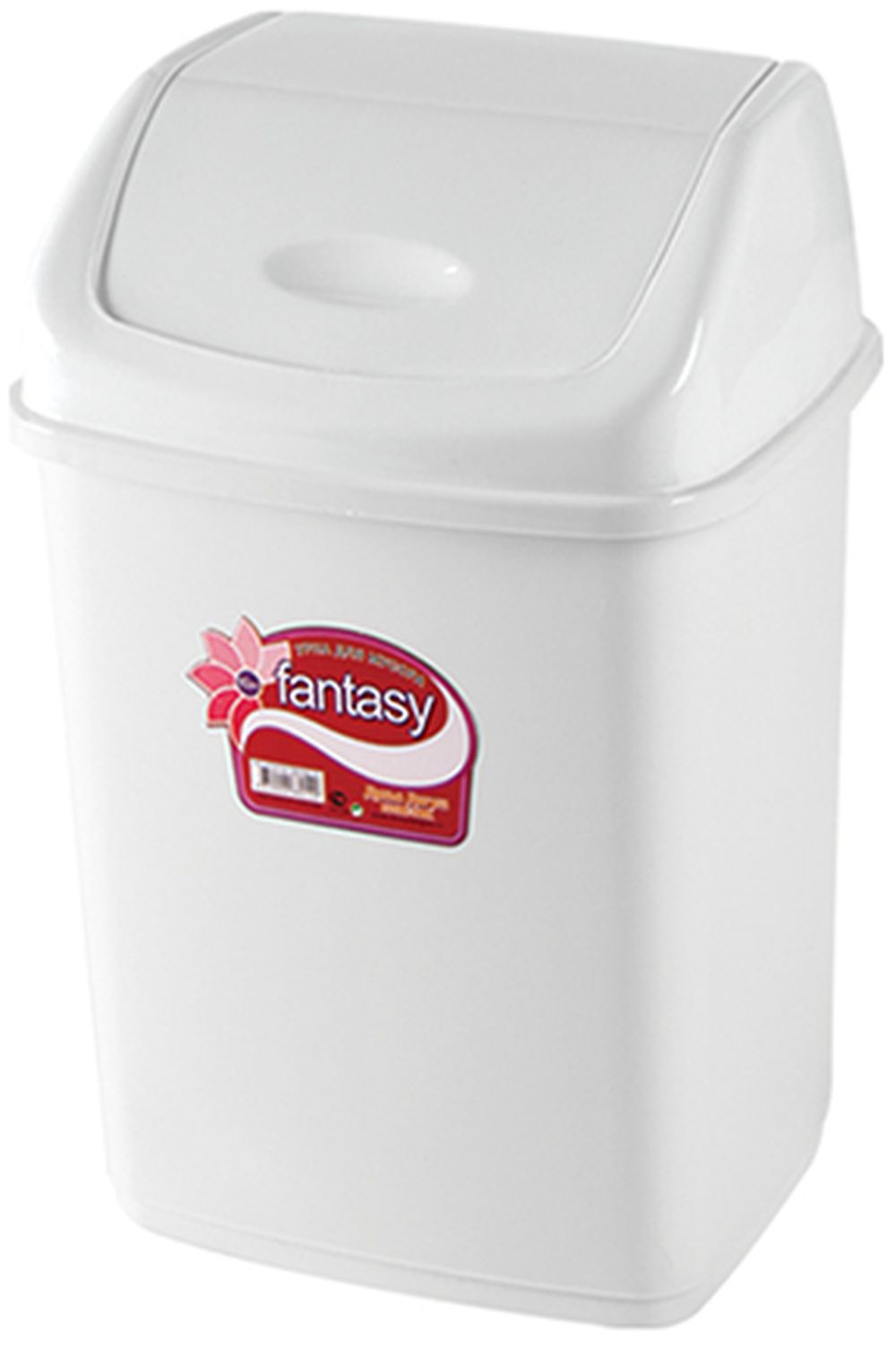 Изображение товара Урна для мусора с качающейся крышкой DDSTYLE 10 л белая 23.5х19х36 см