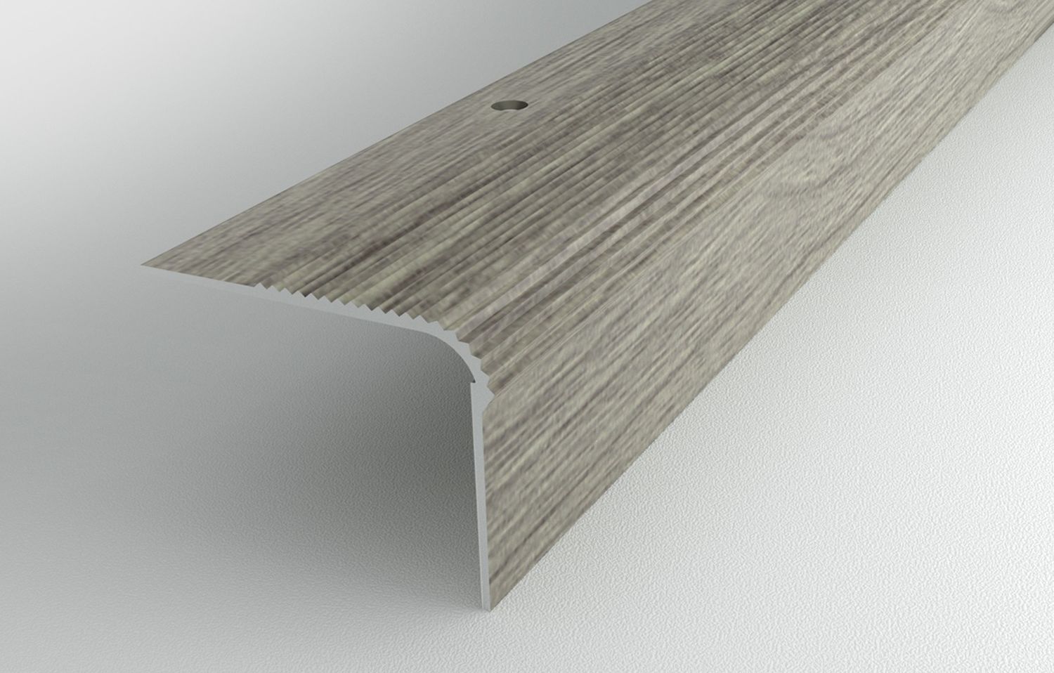 Изображение товара Алюминиевый порог угловой ЛУКА 54х41,8 мм серебристая сосна