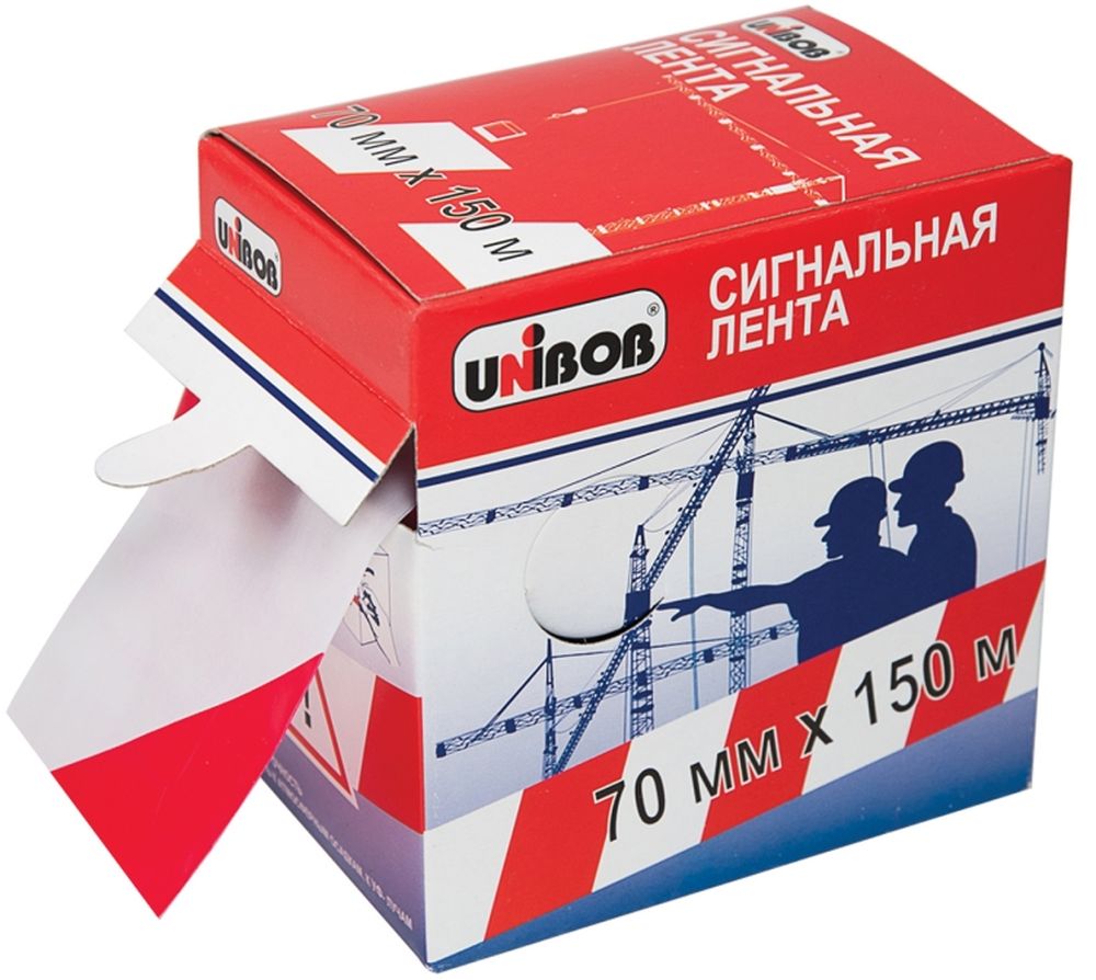 Изображение товара Сигнальная лента Unibob красно-белая 70мм х 150м