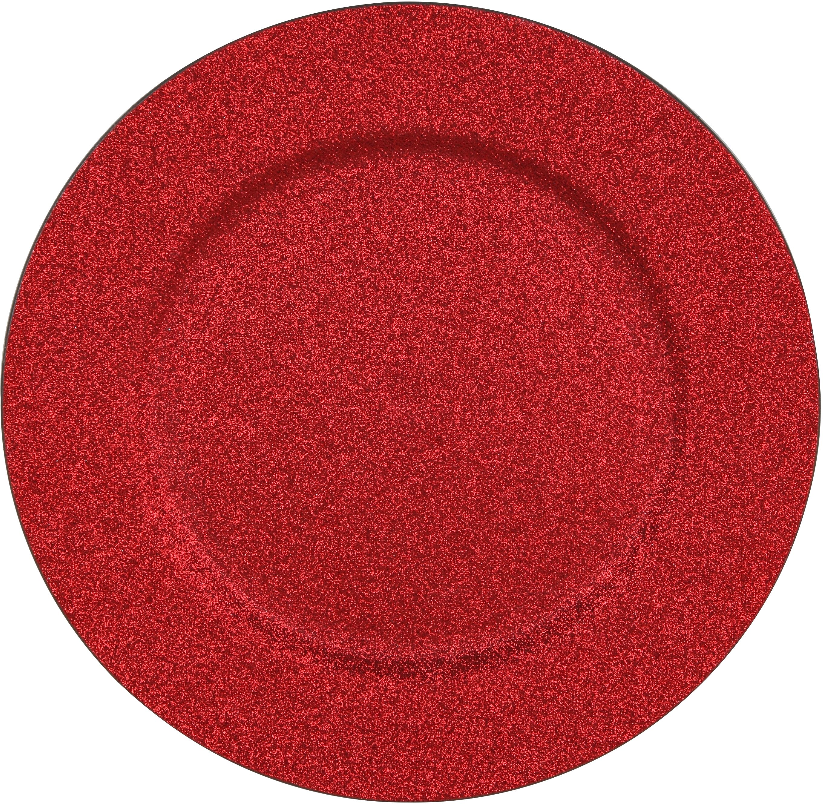 Изображение товара Поднос пластик блестящий красный D33 см