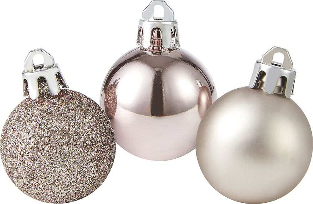 Изображение товара Набор новогодних шаров розовые 3 см 27 шт