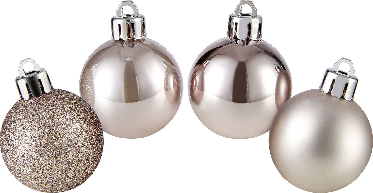 Изображение товара Набор новогодних шаров розовый 20 шт 4 см