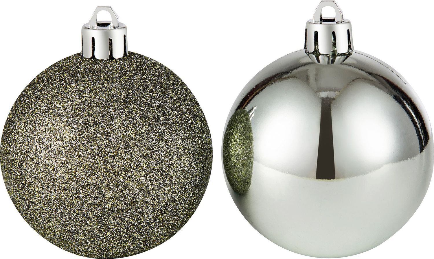 Изображение товара Набор новогодних шаров мятный 20 шт 6 см эффект зеркала и блесток