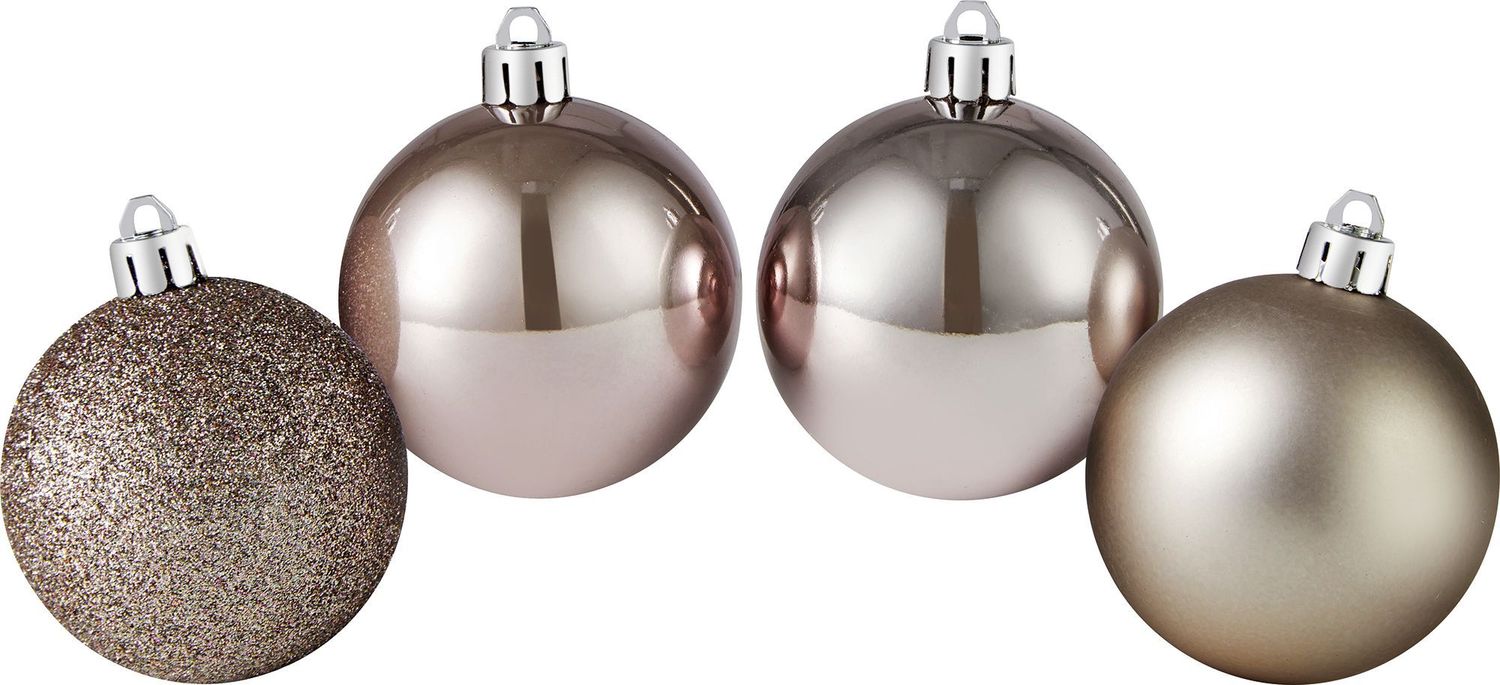 Изображение товара Набор новогодних шаров розовый 24 шт 6 см