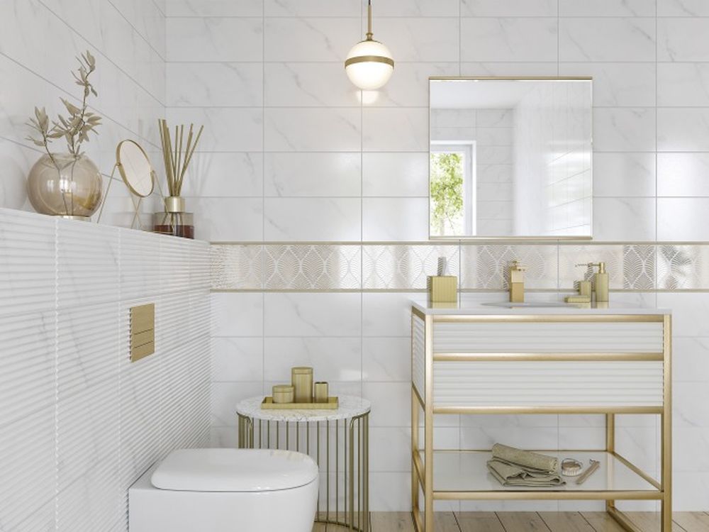 Изображение товара Бордюр Cersanit Metallic золотой 1X44 см 1 шт. 