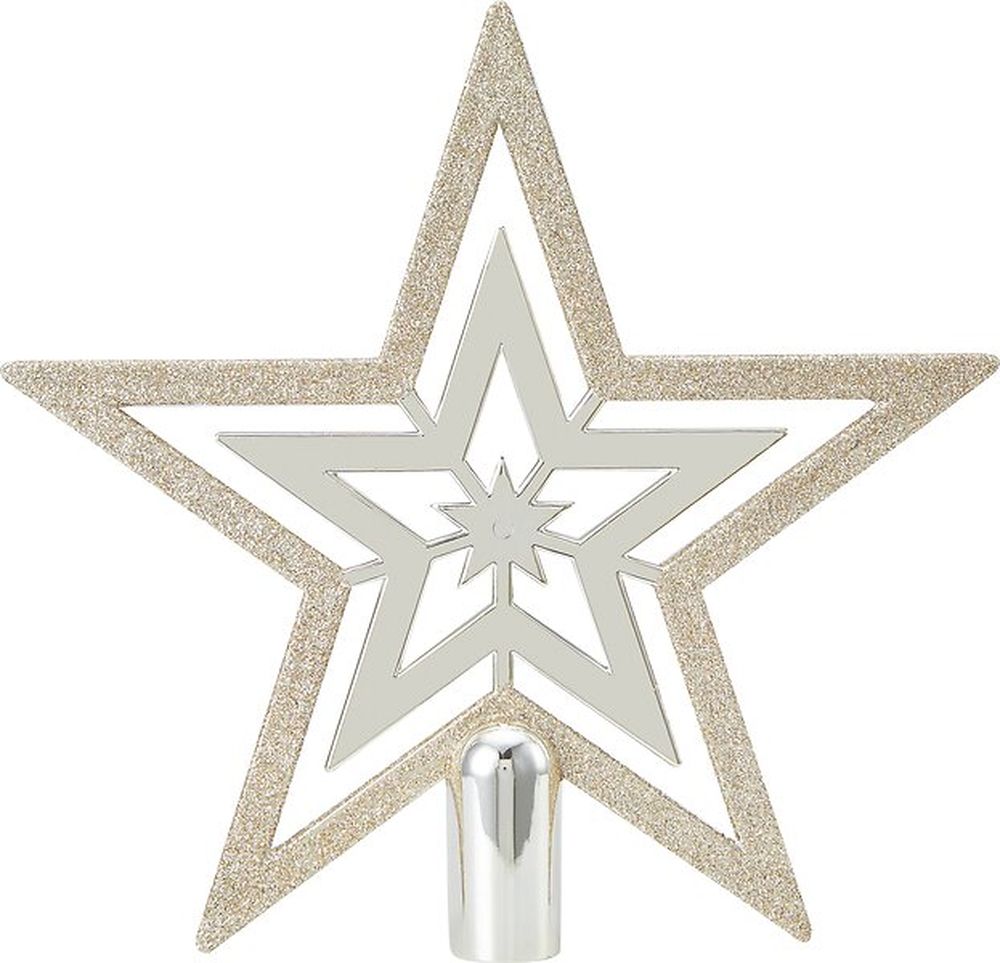 Изображение товара Верхушка на ель звезда золотистая 19,5 см