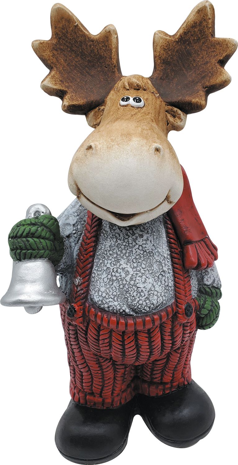 Изображение товара Новогодняя игрушка олень с колокольчиком 39,5 см елочные украшения