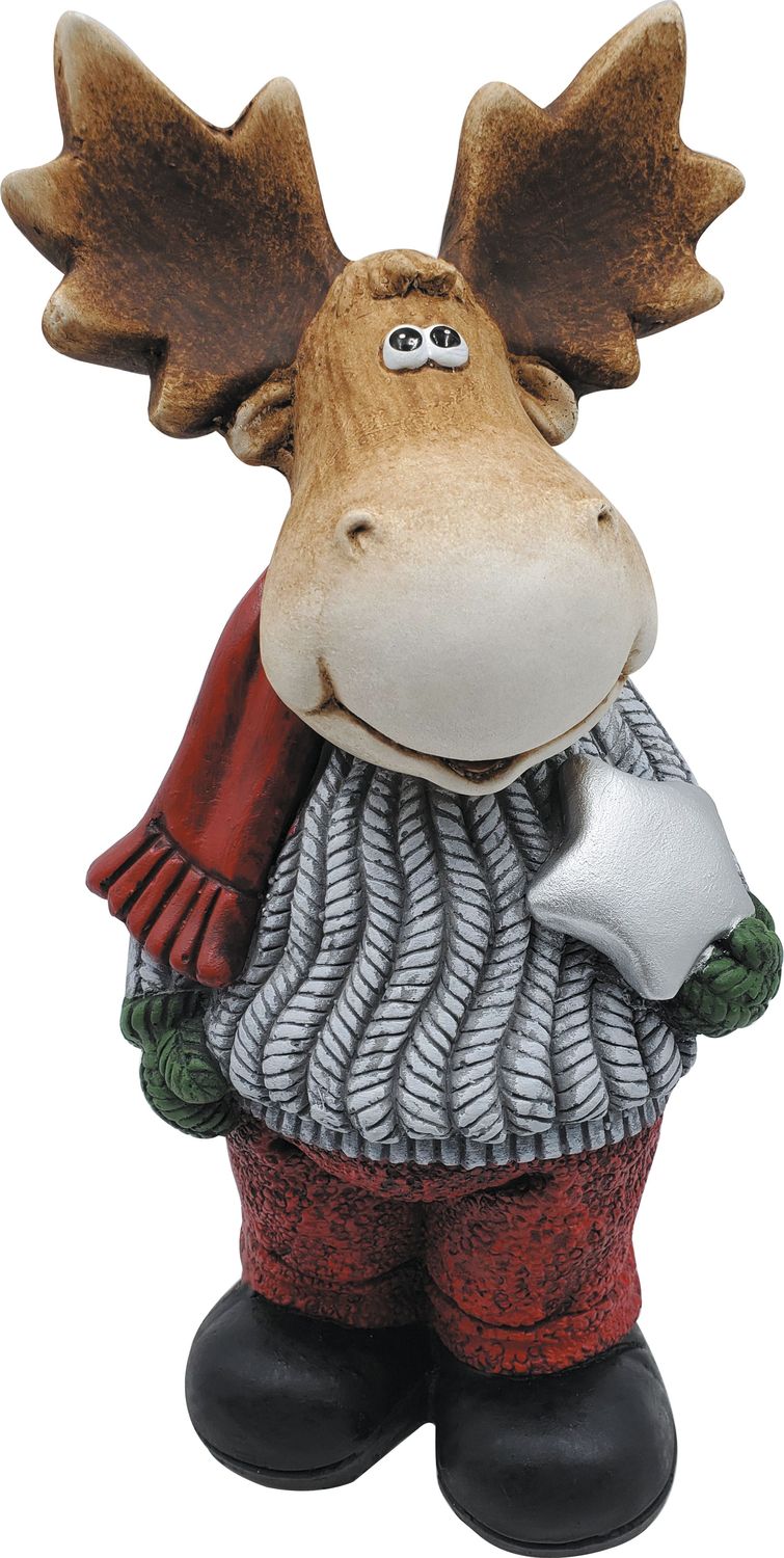 Изображение товара Игрушка новогодняя олень со звездой 39,5 см