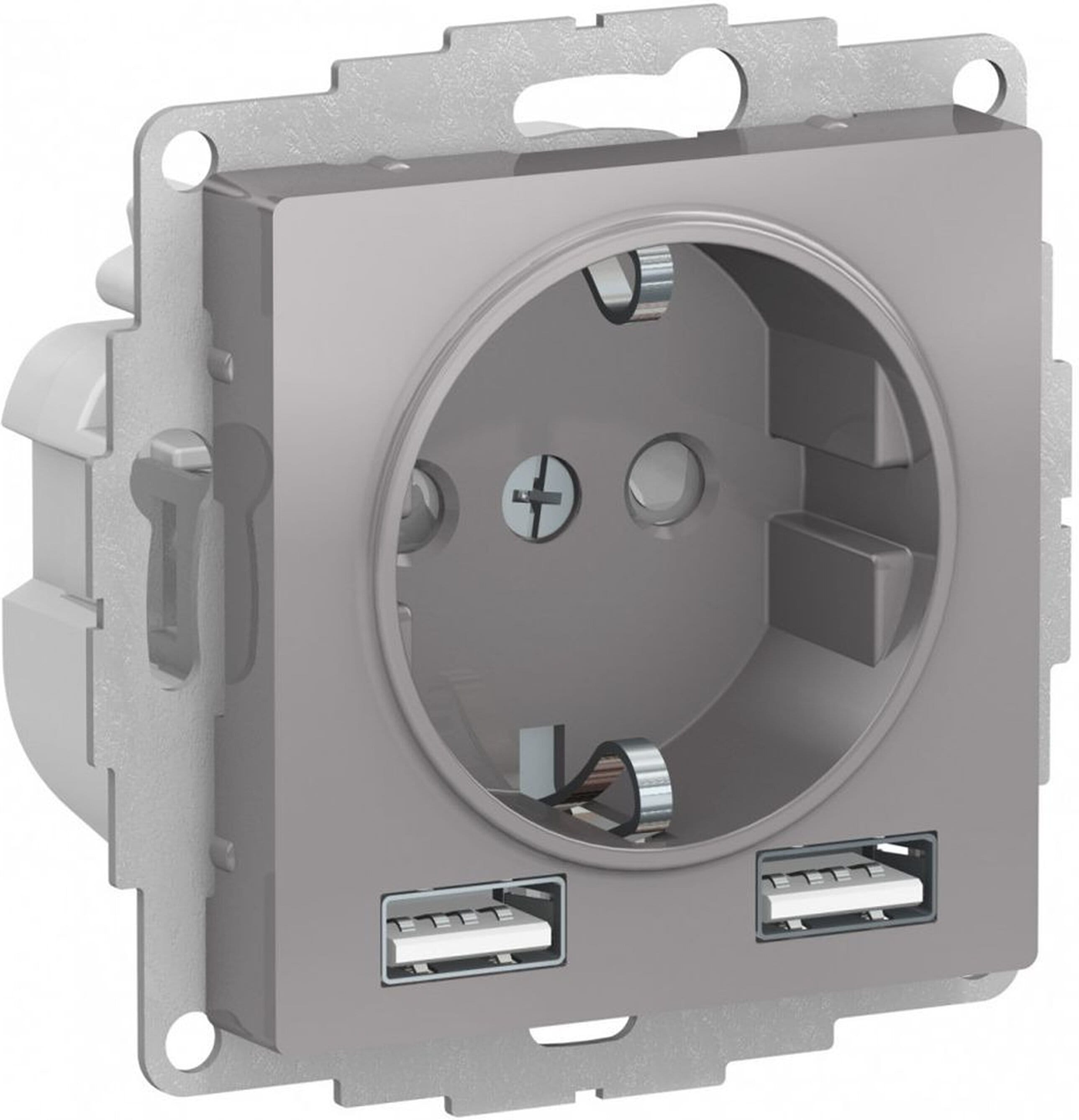Изображение товара Силовая розетка Schneider Electric AtlasDesign с USB, заземлением, IP 20