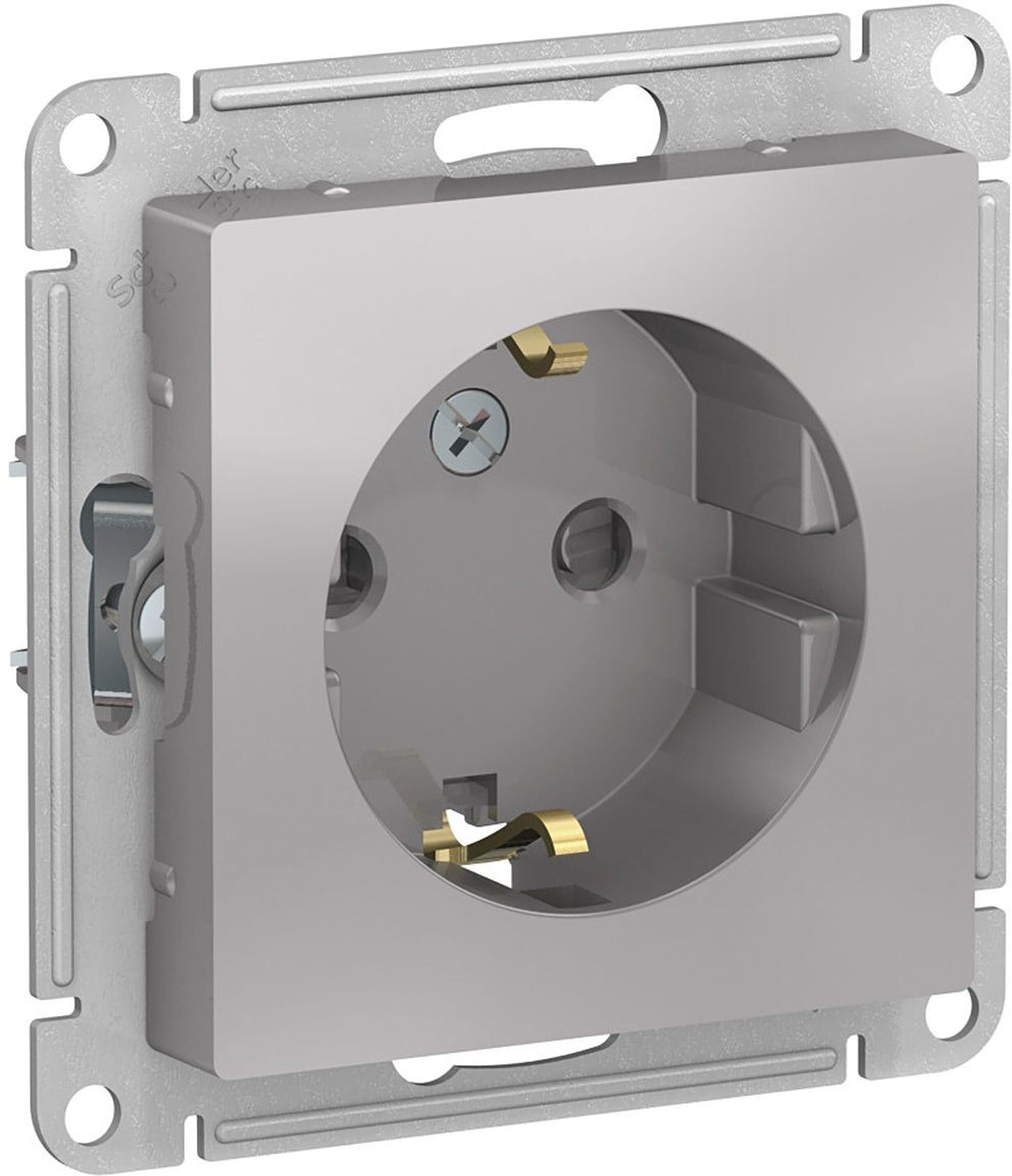 Изображение товара Розетка электрическая Schneider Electric Atlas Design ATN000345 алюминий