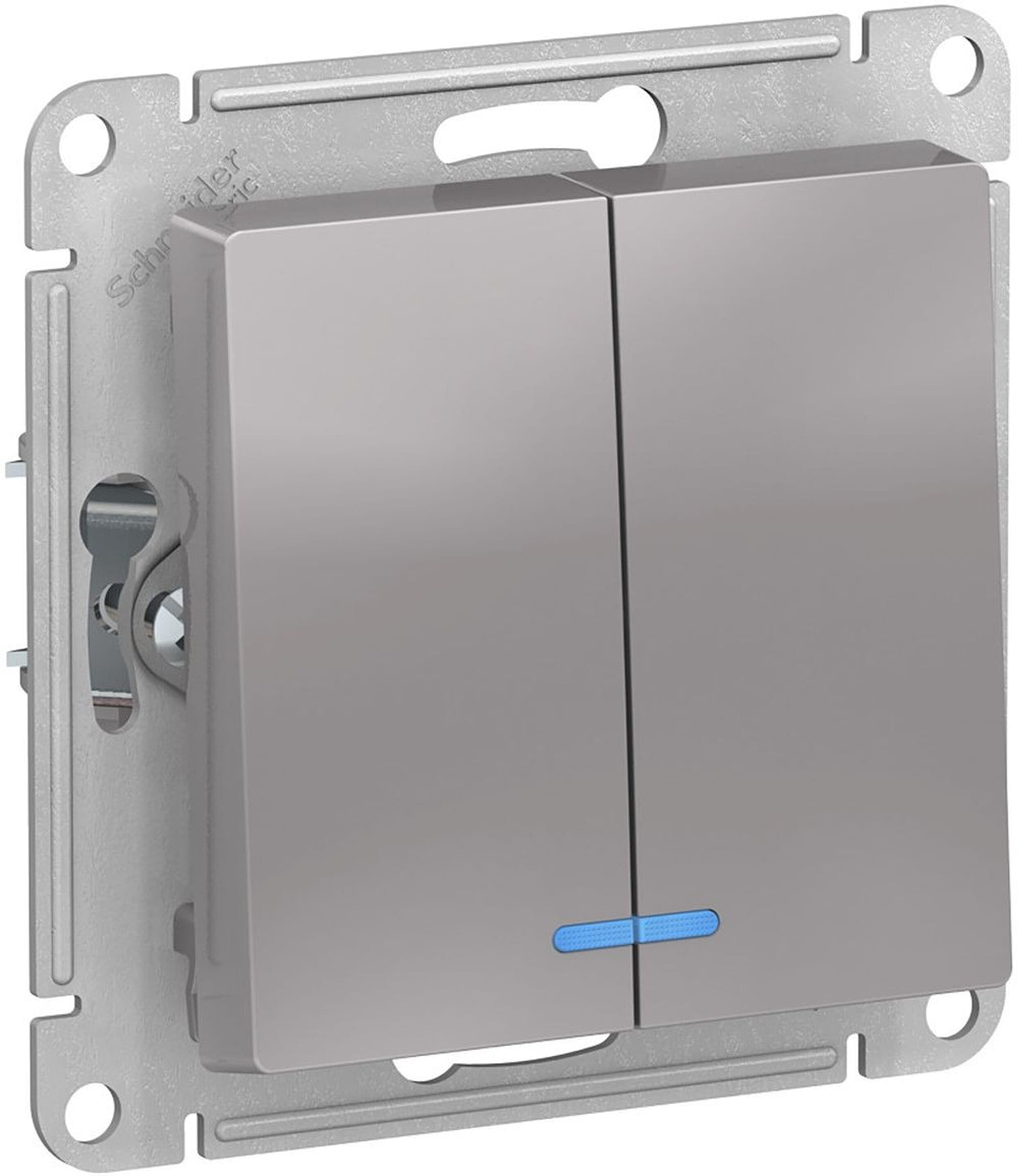 Изображение товара Выключатель 2-клавишный Schneider Electric AtlasDesign с подсветкой
