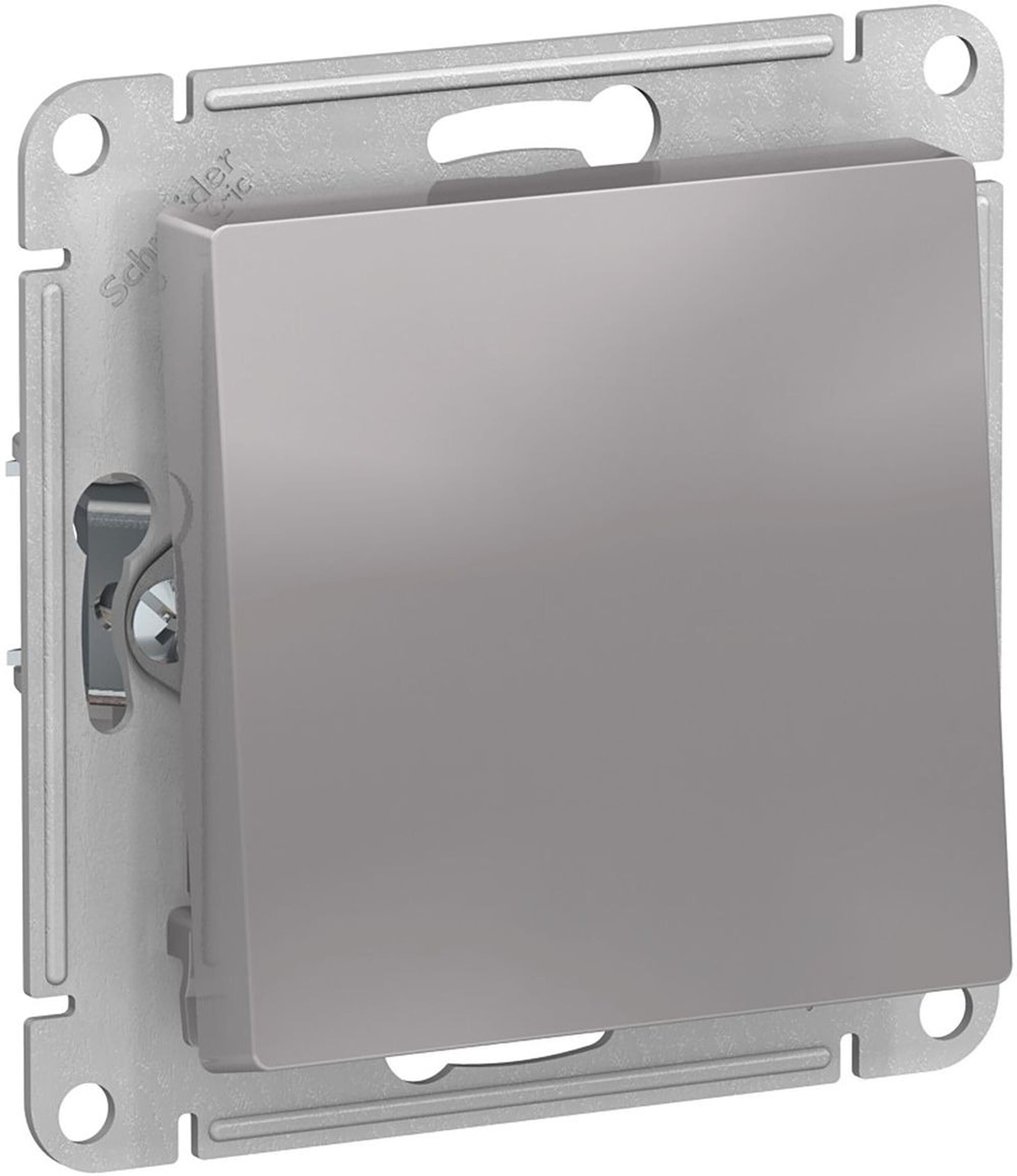 Изображение товара Выключатель 1-клавишный Schneider Electric Atlas Design ATN000361 алюминий