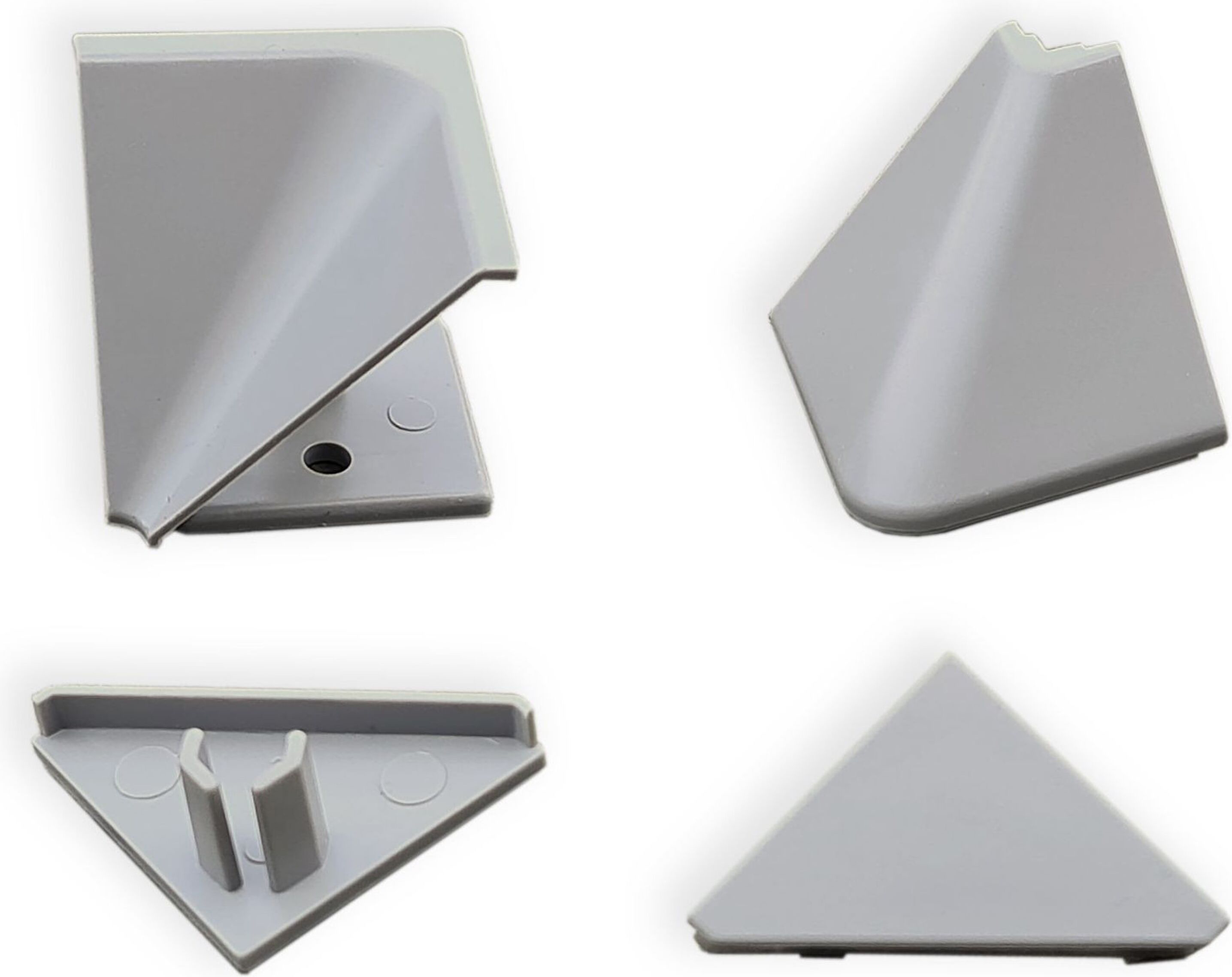 Изображение товара Комплект заглушек для плинтуса 4 шт пластиковые серые матовые