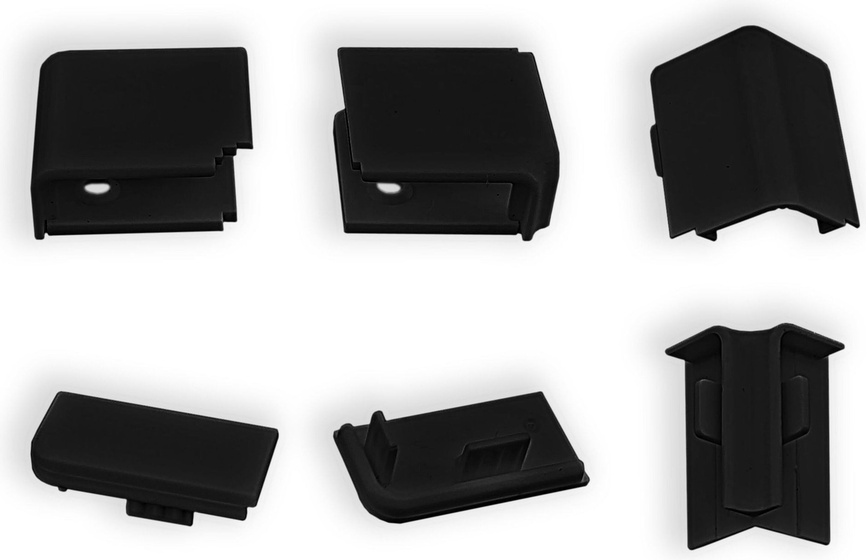 Изображение товара Комплект заглушек для плинтуса черный 6 штук пластиковые монтажные