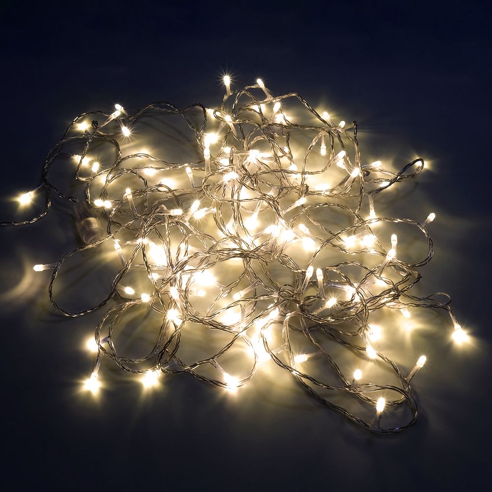 Изображение товара Гирлянда внешняя нить SH LIGHTS 120 LED LD120-WW-E желтый 12 м для улицы и интерьера