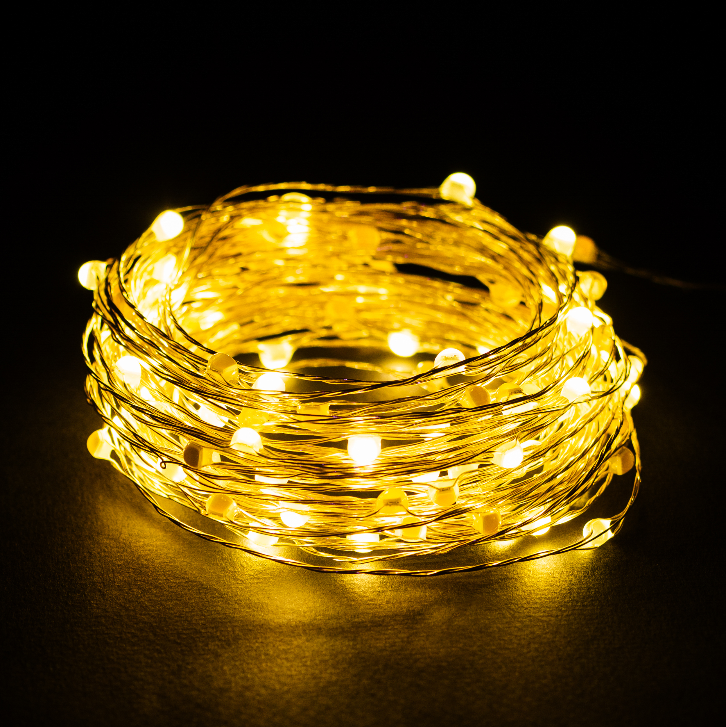 Изображение товара Гирлянда внешняя нить SH LIGHTS LDMS120-CWW 120 LED желтый 12 м для улицы