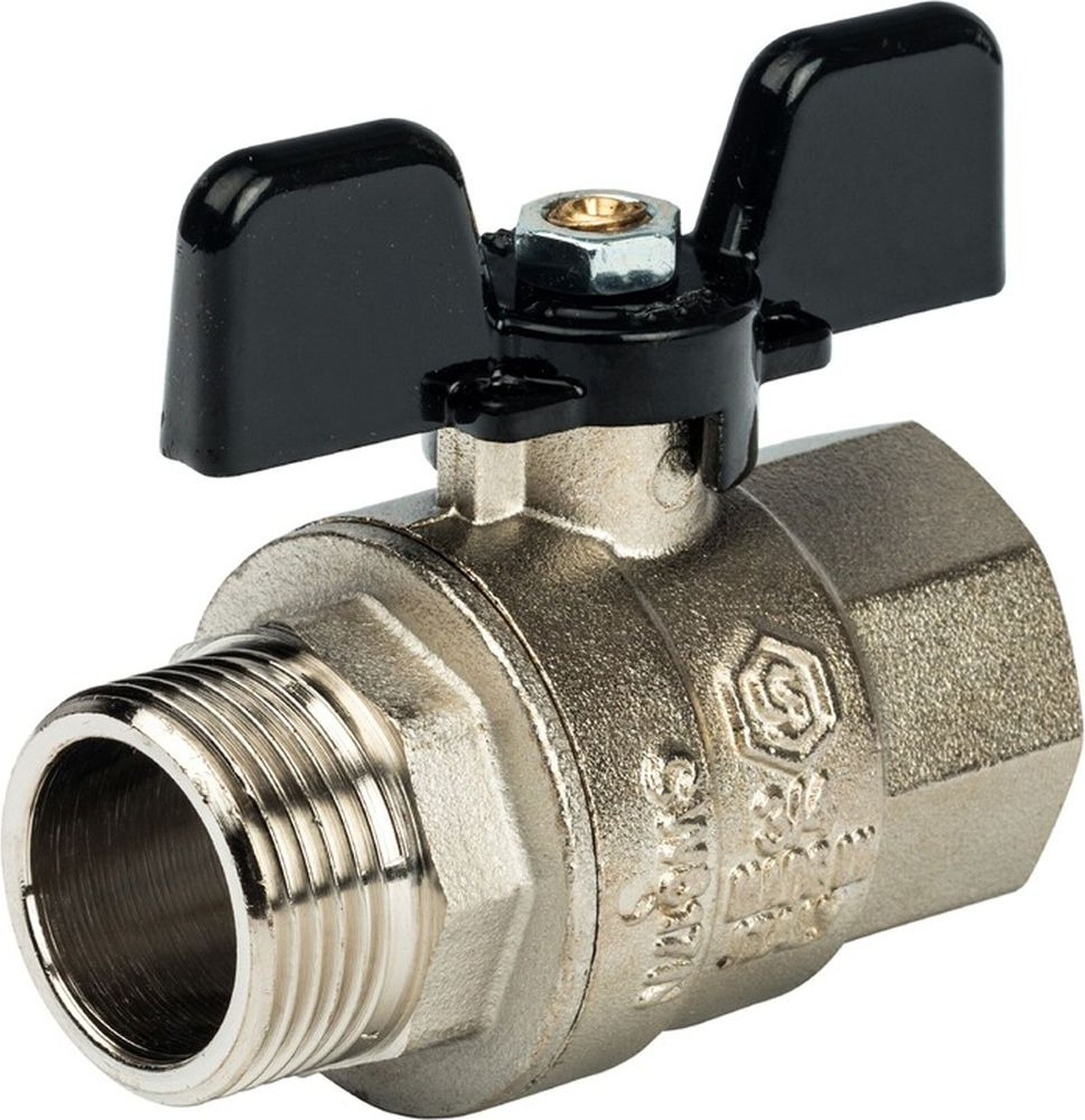 Изображение товара Кран латунь никелированный 3/4" 20 мм STOUT SVB-0004-000020