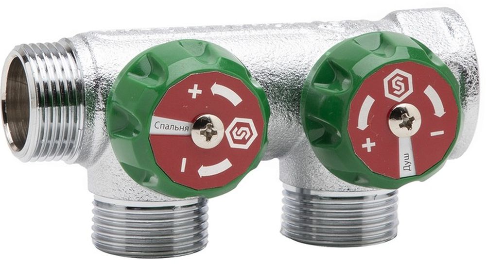 Изображение товара Регулирующий коллектор STOUT 3/4" с двумя отводами