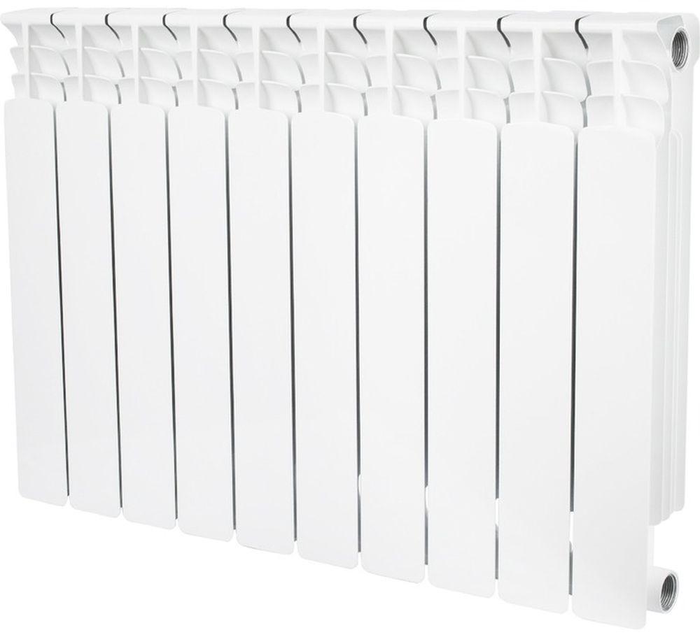 Изображение товара Биметаллический радиатор STOUT Space 500 10 секций боковое подключение RAL9016