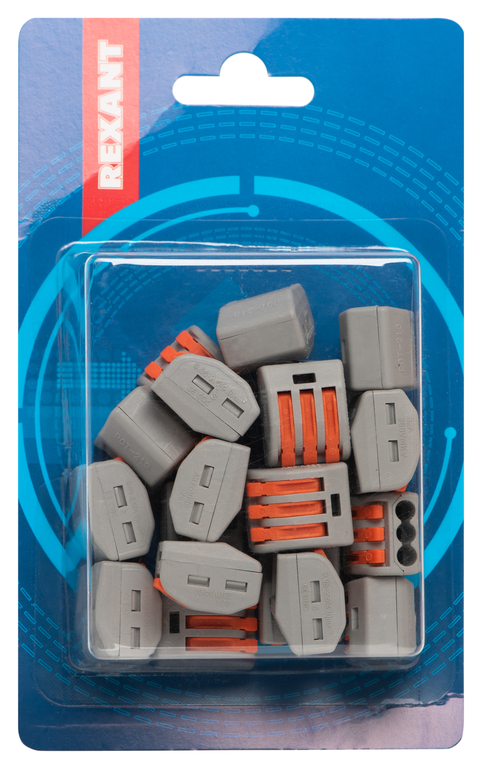 Изображение товара Клемма REXANT пружинная 3 провода 4 кв.мм 20 шт