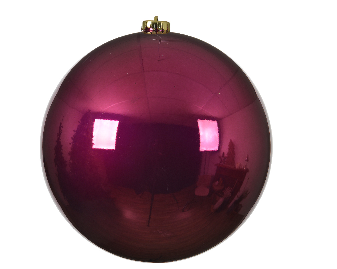 Изображение товара Новогодний шар Decoris фуксия 20 см - елочные украшения для праздничного декора