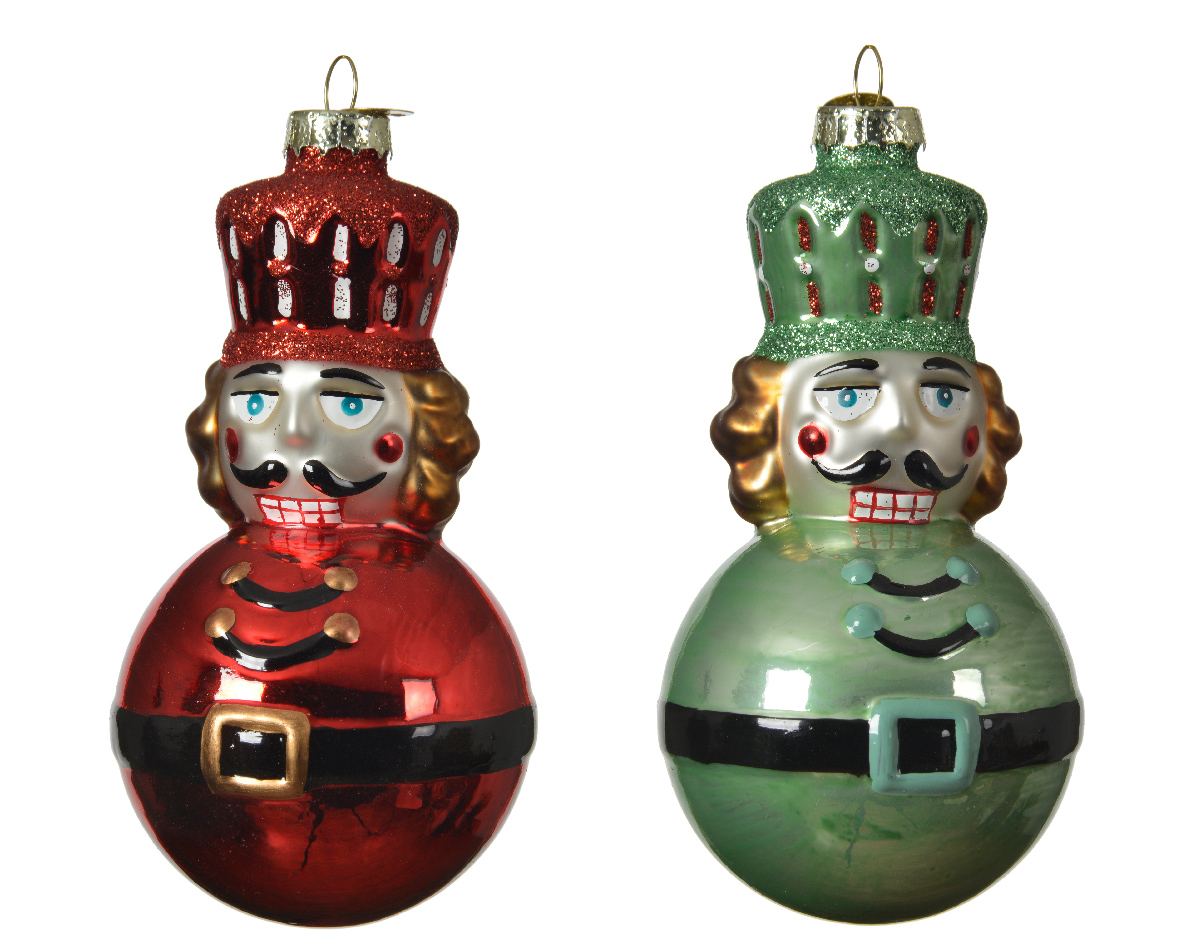 Изображение товара Ёлочная игрушка щелкунчик Decoris стекло 12 см для новогоднего декора