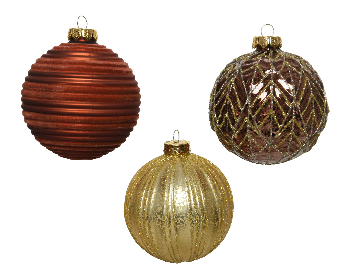 Изображение товара Новогодний шар Decoris золотистый 10 см