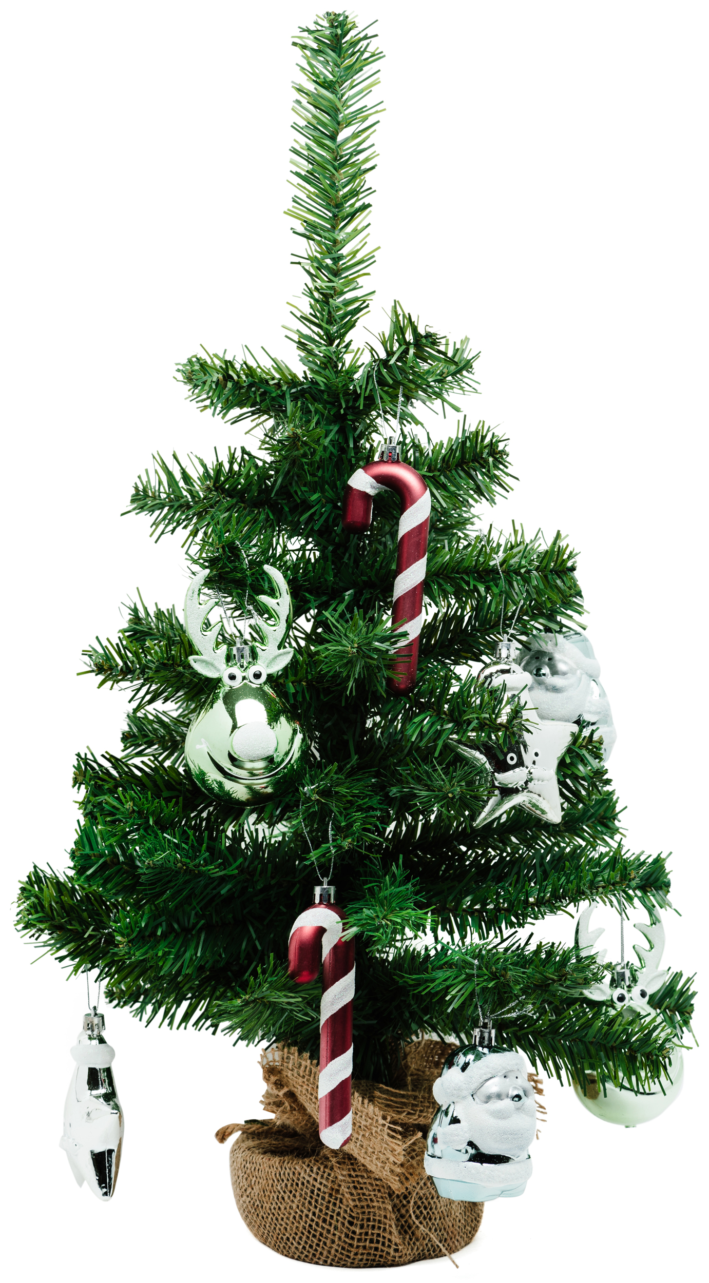 Изображение товара Искусственная ель новогодняя мини наряженная зеленый/мультиколор 60 см