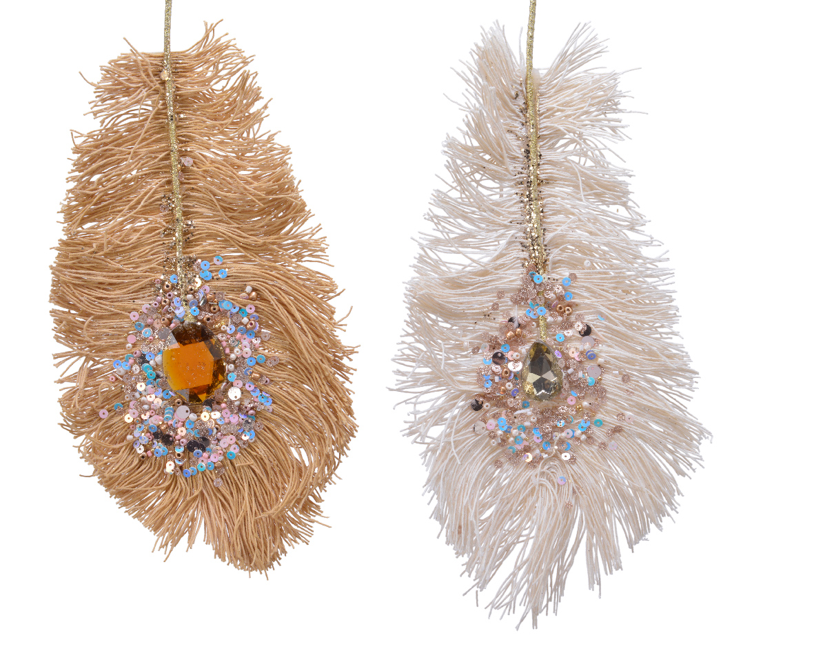 Изображение товара Украшение перо с декором в ассортим 60 см