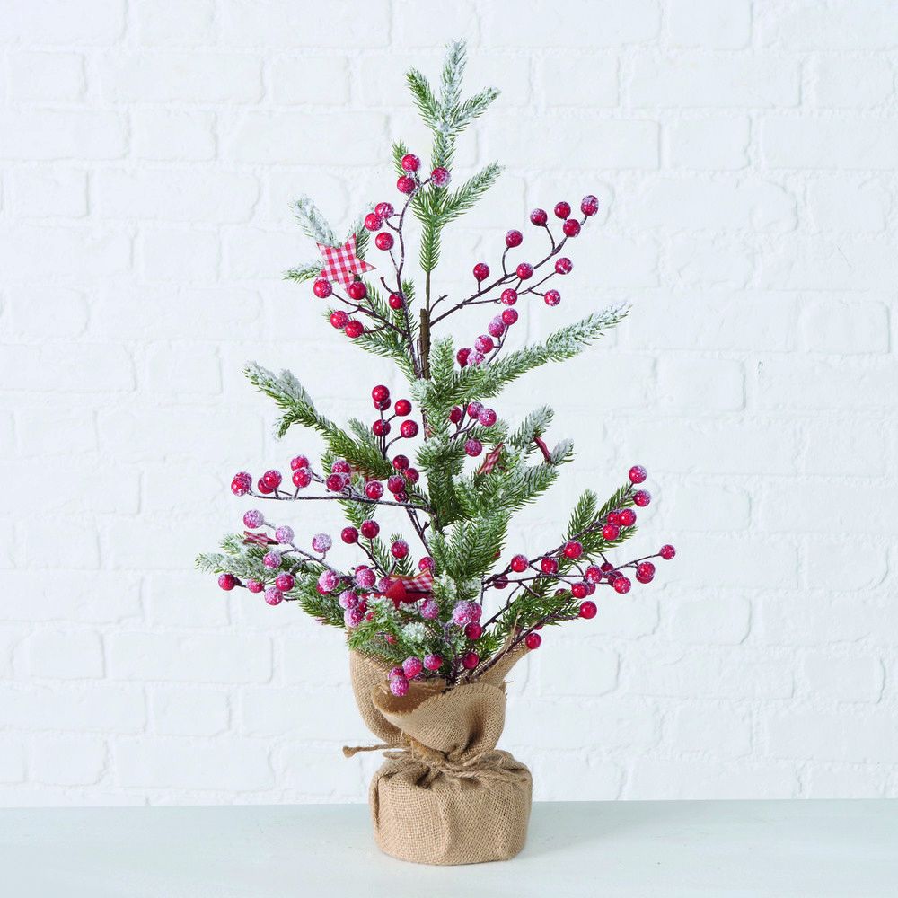 Изображение товара Искусственная ель новогодняя в мешочке с ягодами 60 см - праздничный декор для дома и офиса