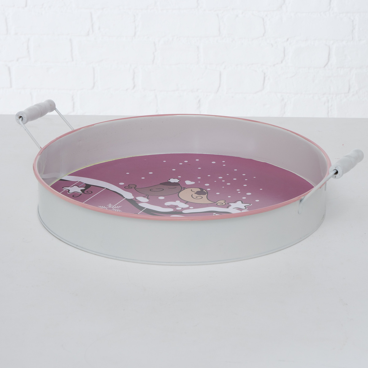 Изображение товара Украшение поднос круглый с ручками 43x35x11 см