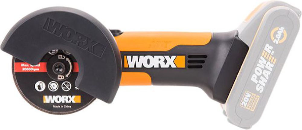 Изображение товара Аккумуляторная угловая шлифмашина Worx WX801.9 - 76 мм, 20 В