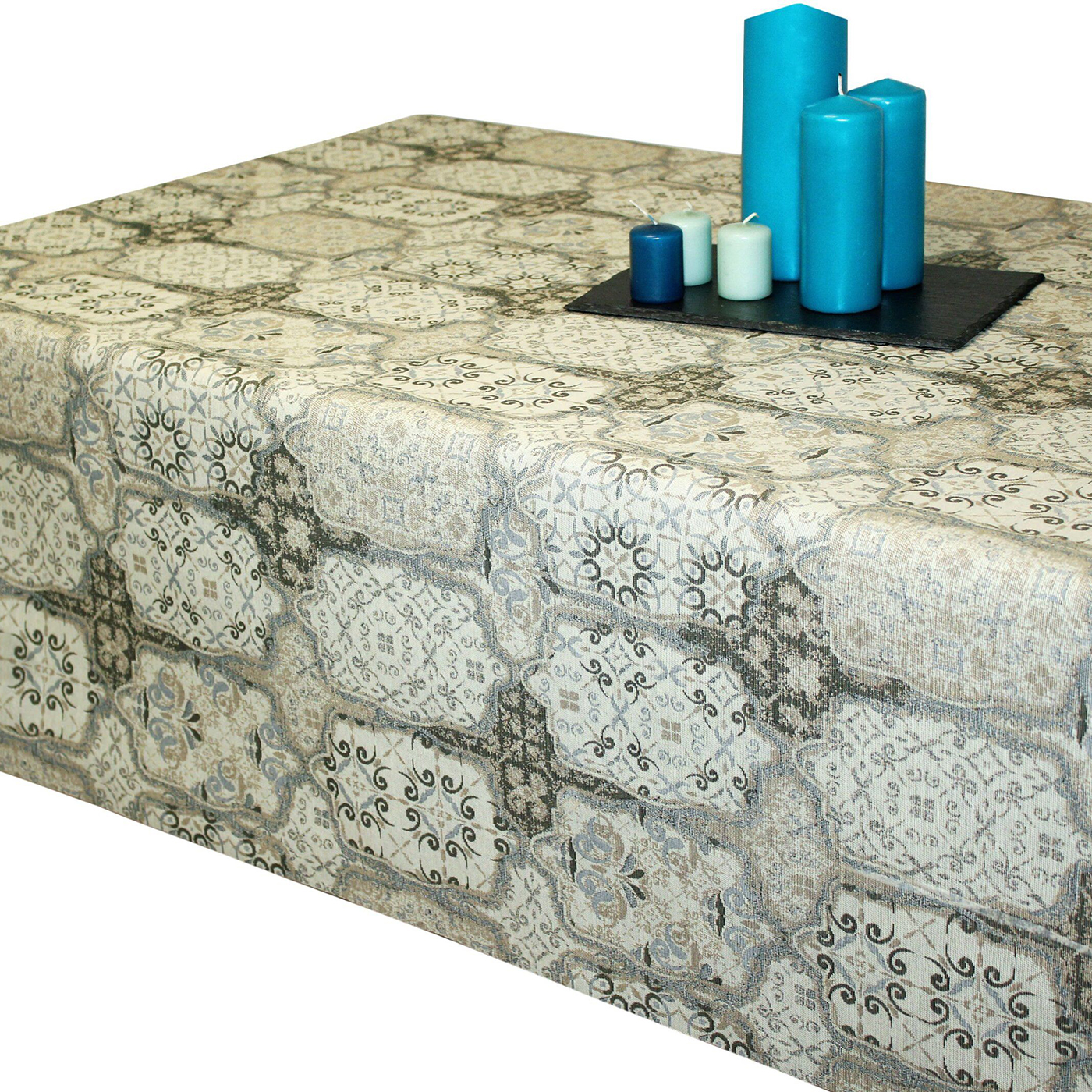 Изображение товара Клеенка Protec Textil Jacquard Лючия бежевая 140 см многоразовая рулон