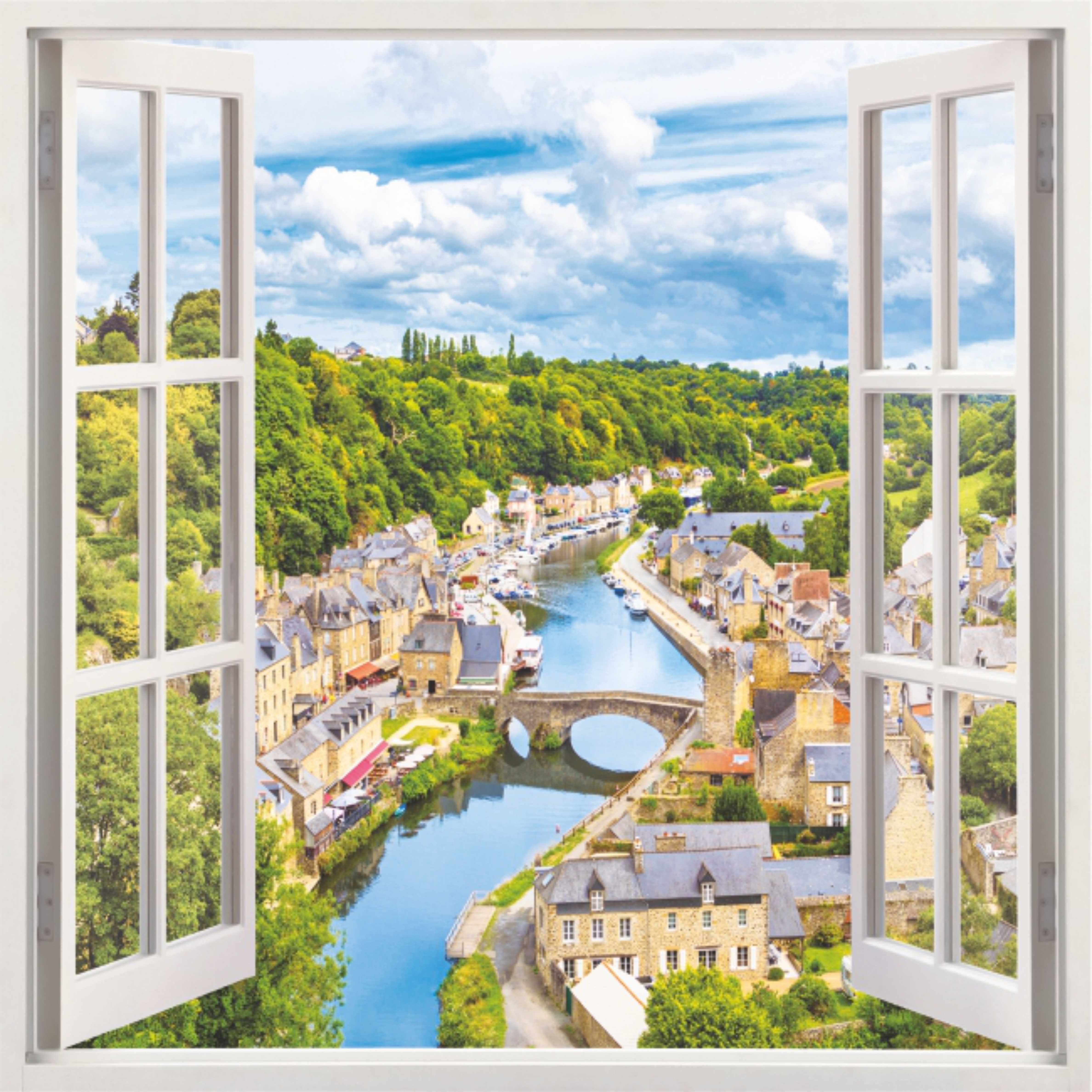 Изображение товара Бумажные обои Bellissimo Окно в Европу многоцветные 1,39х1,39 м
