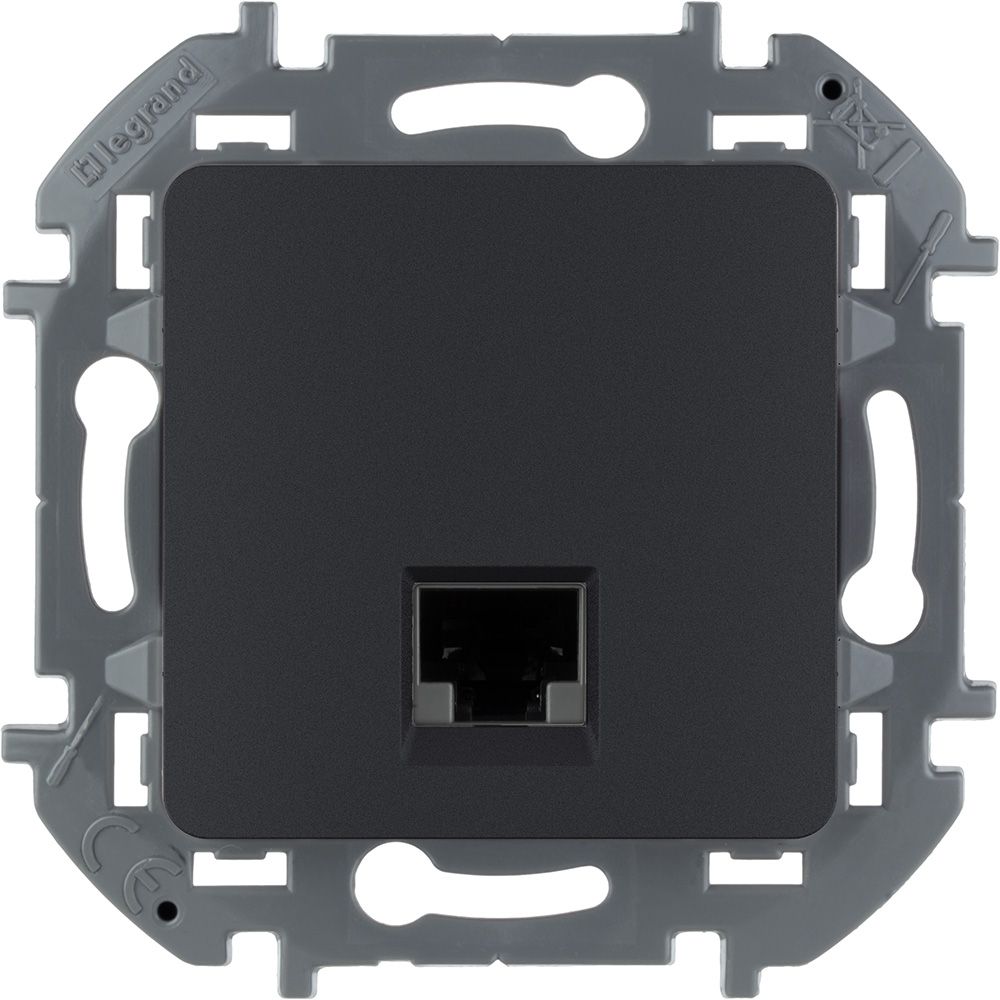 Изображение товара Розетка RJ-45 1 пост Legrand Inspiria антрацит для Ethernet сети