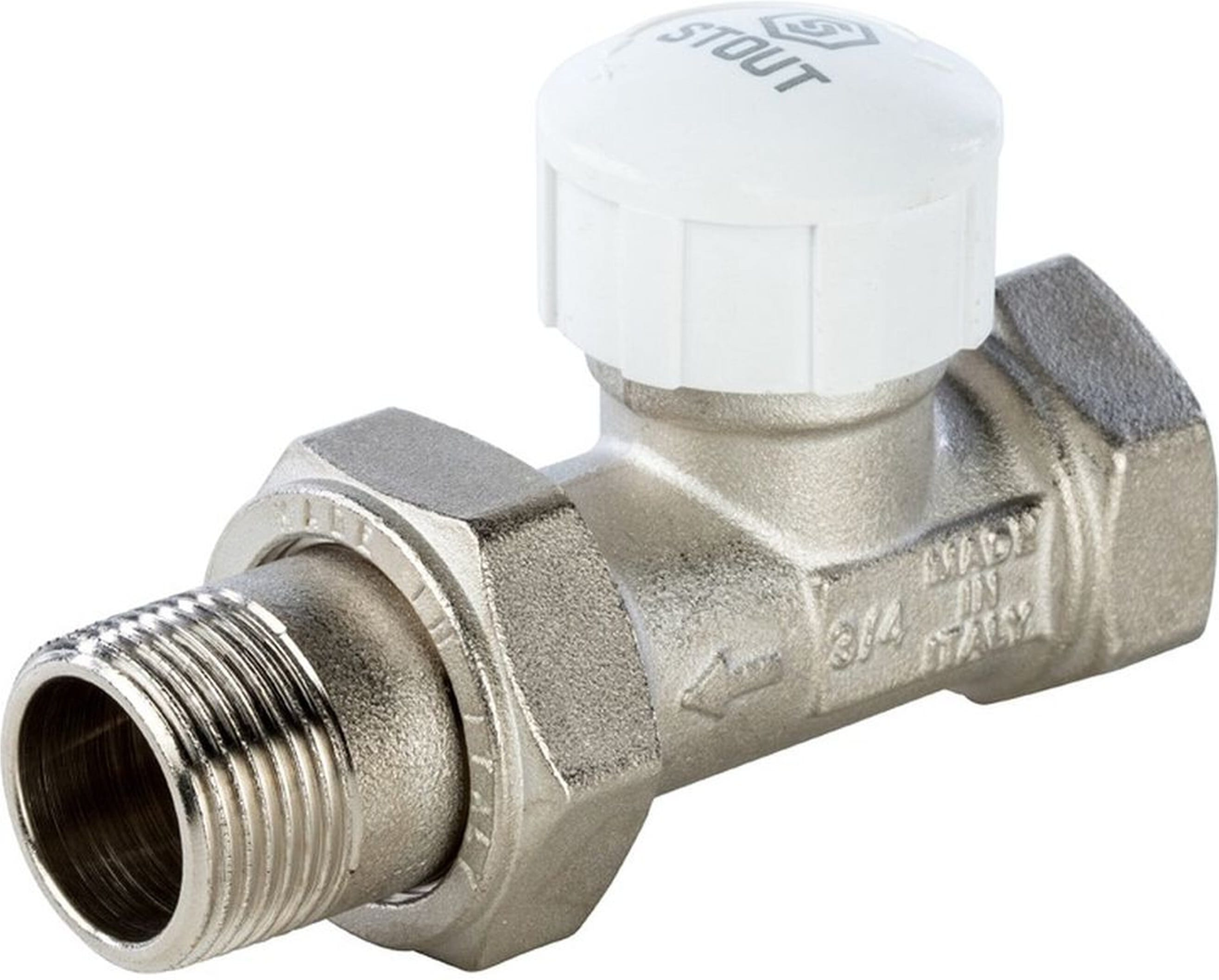 Изображение товара Клапан для радиатора латунь прямой 3/4" STOUT