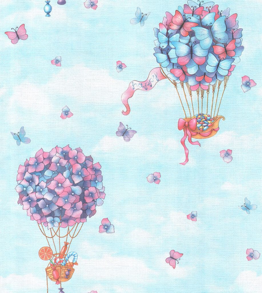 Изображение товара Бумажные обои Гомельобои Молодость Воздушный 81 голубые 0,53х10 м