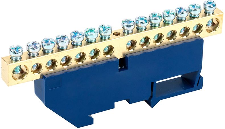 Изображение товара Шина нулевая REXANT синий изолятор 14ГР 8X12