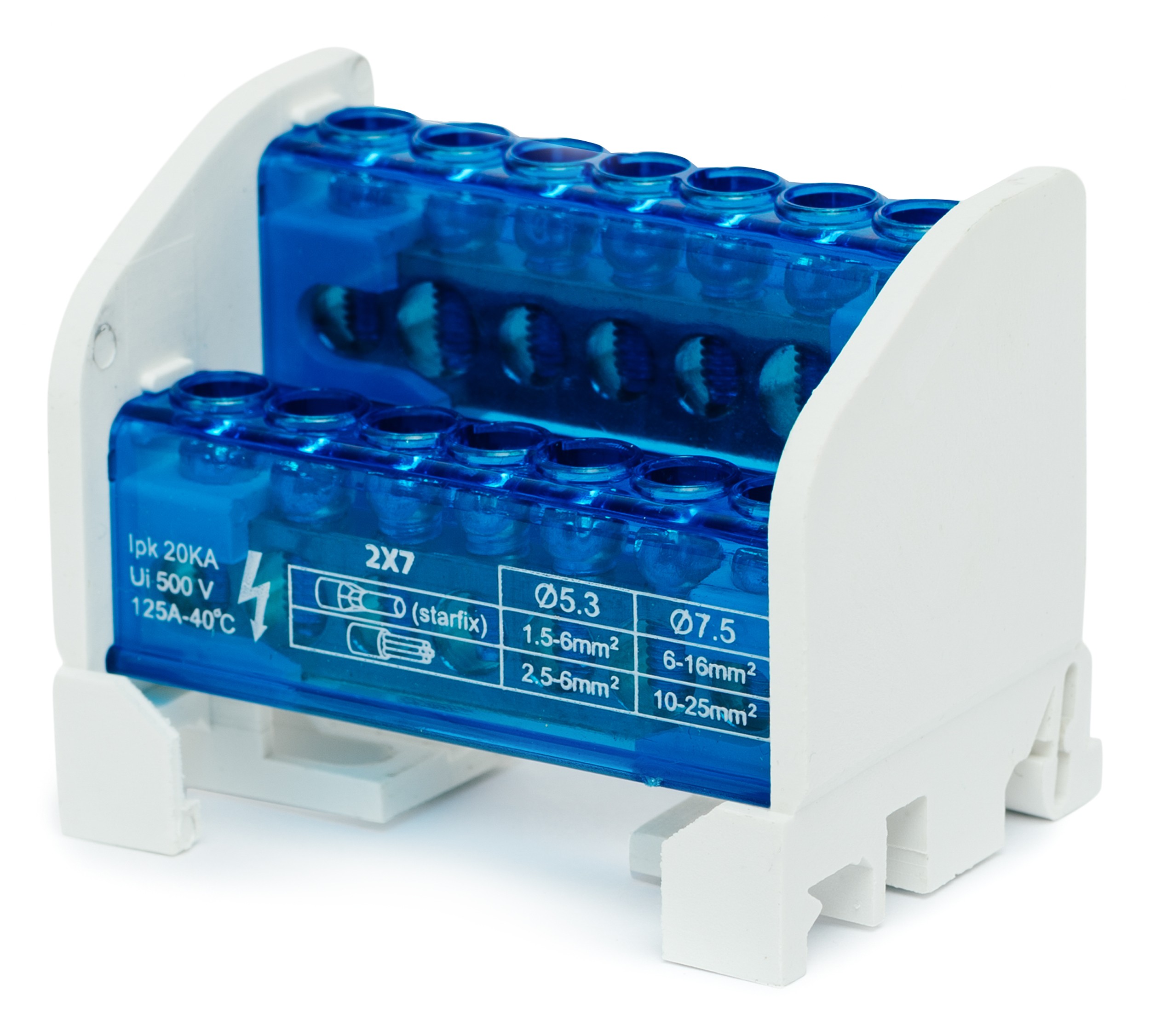 Изображение товара Шина на DIN-рейку REXANT КРОСС-МОД КОРП2X7 изолированная для электросистем 70 мм