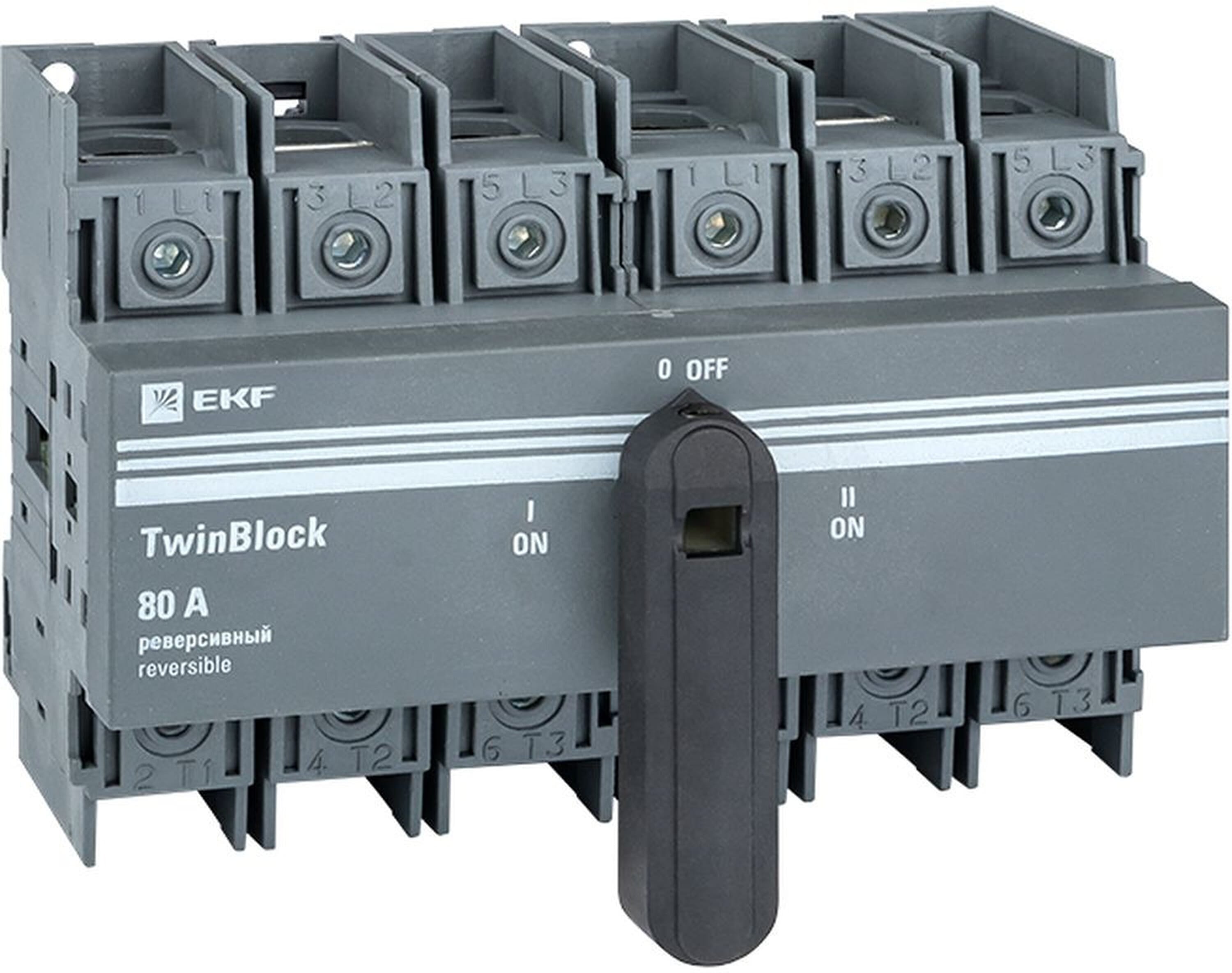 Изображение товара Рубильник 80A 3P TwinBlock EKF с рукояткой для прямой установки