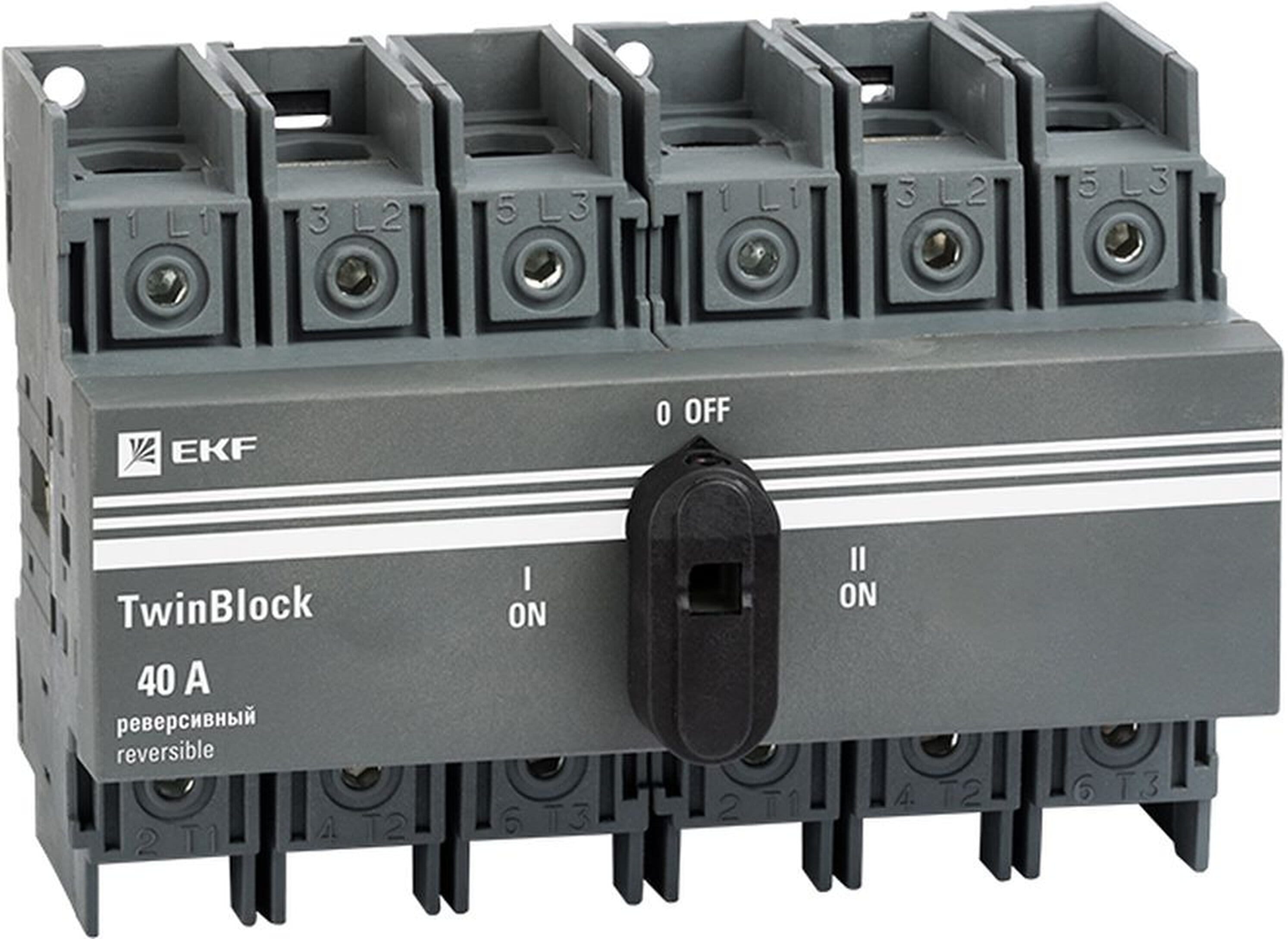 Изображение товара Автоматический выключатель TwinBlock EKF 40A 3P серия PROxima для бытовых и промышленных систем